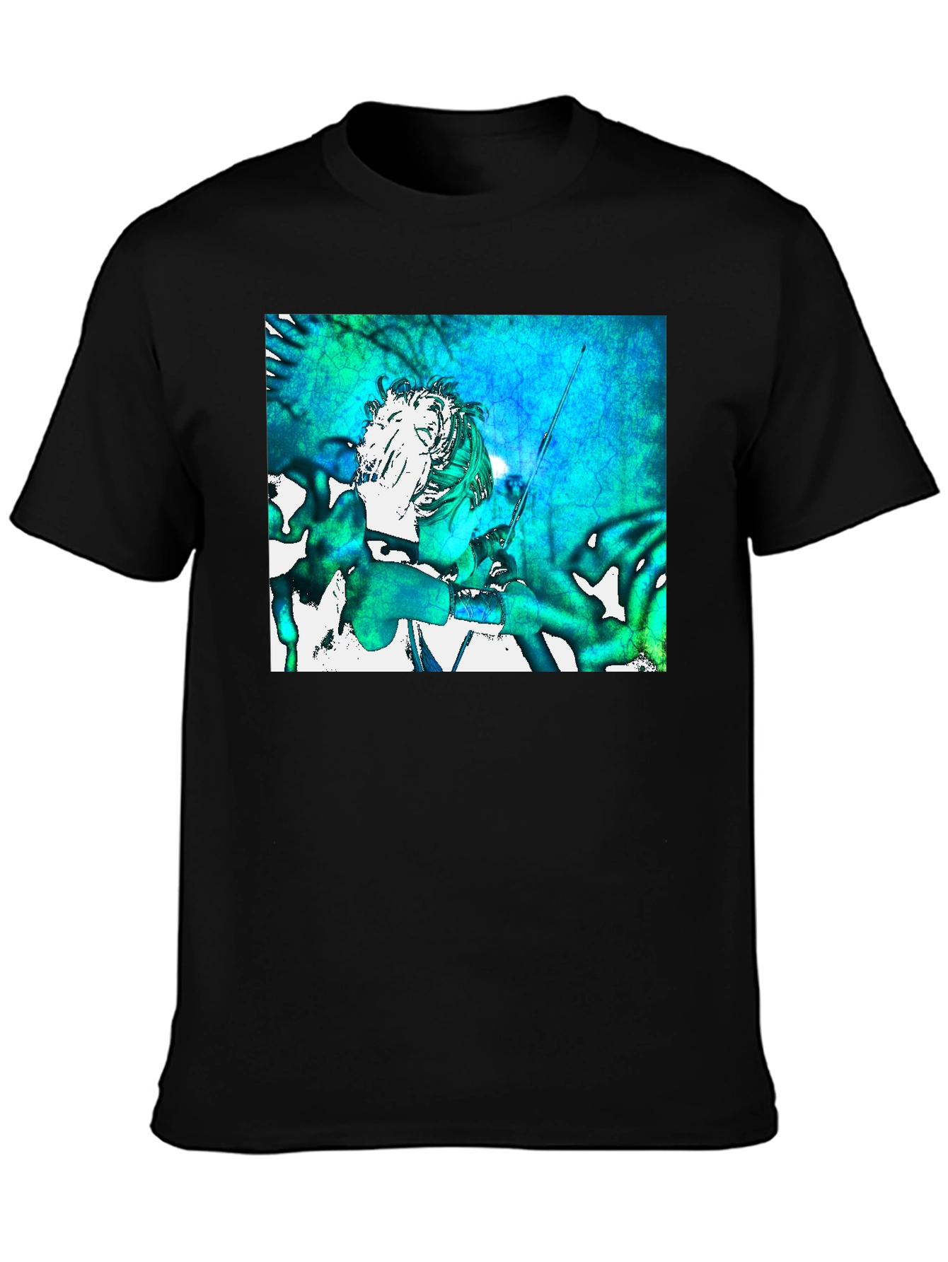 Abstract Art Graphic Print Black T-Shirt