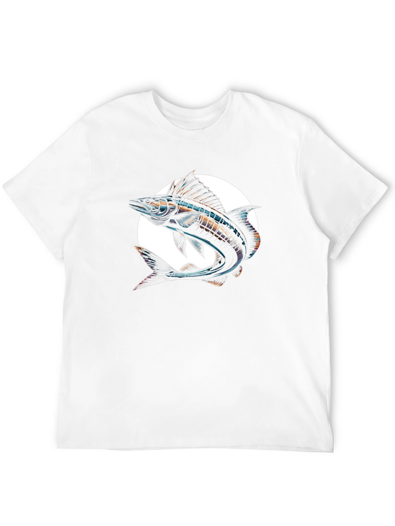 Stylish Fish Graphic Black T-Shirt