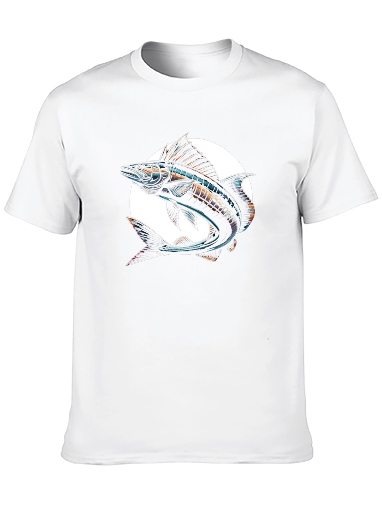 Stylish Fish Graphic Black T-Shirt