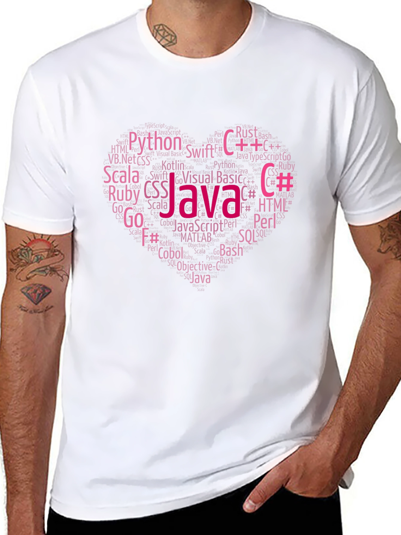 Programming Languages Heart T-Shirt