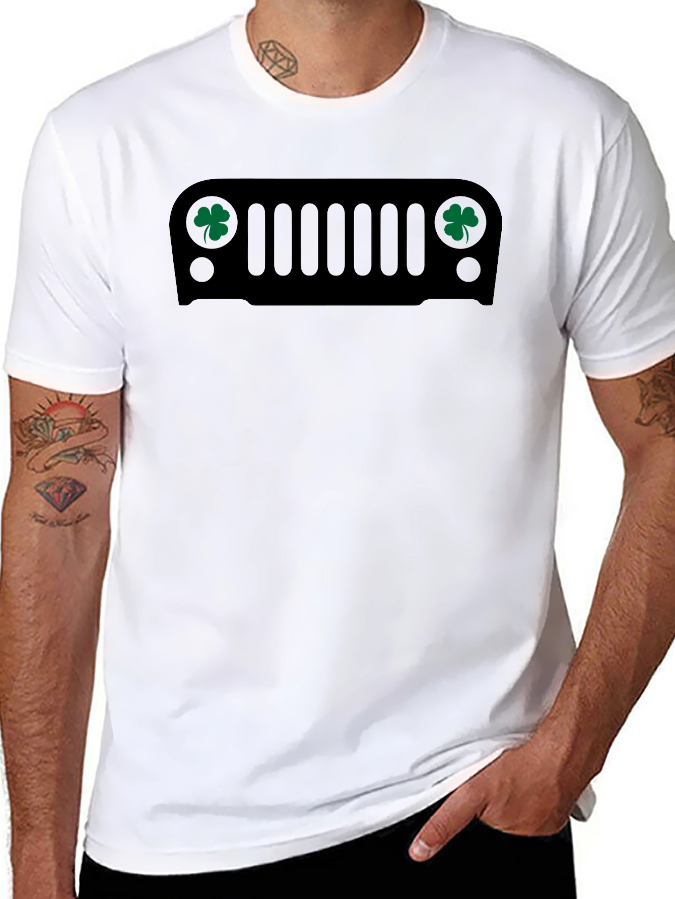 St Patricks Day Jeep Shamrock T-Shirt