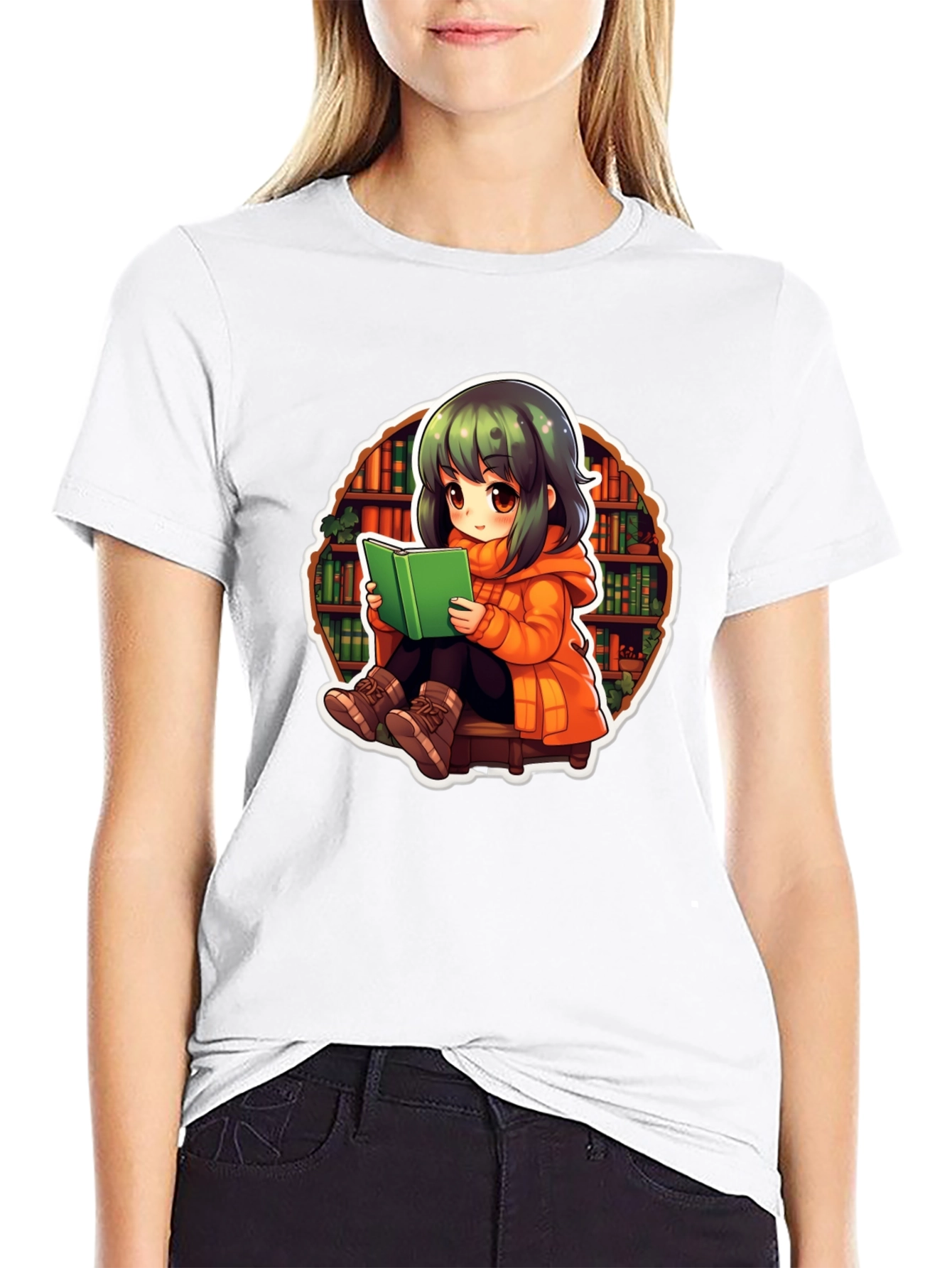 Anime Girl Reading T-Shirt - Book Lover Tee