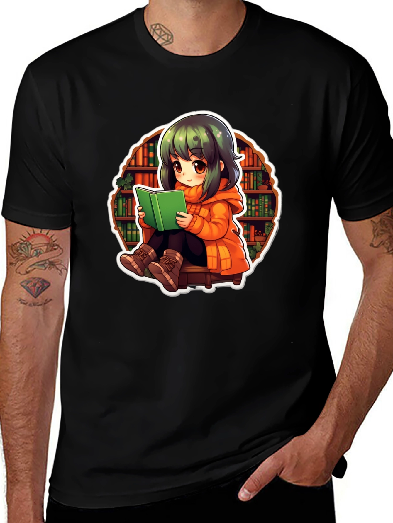 Anime Girl Reading T-Shirt - Book Lover Tee