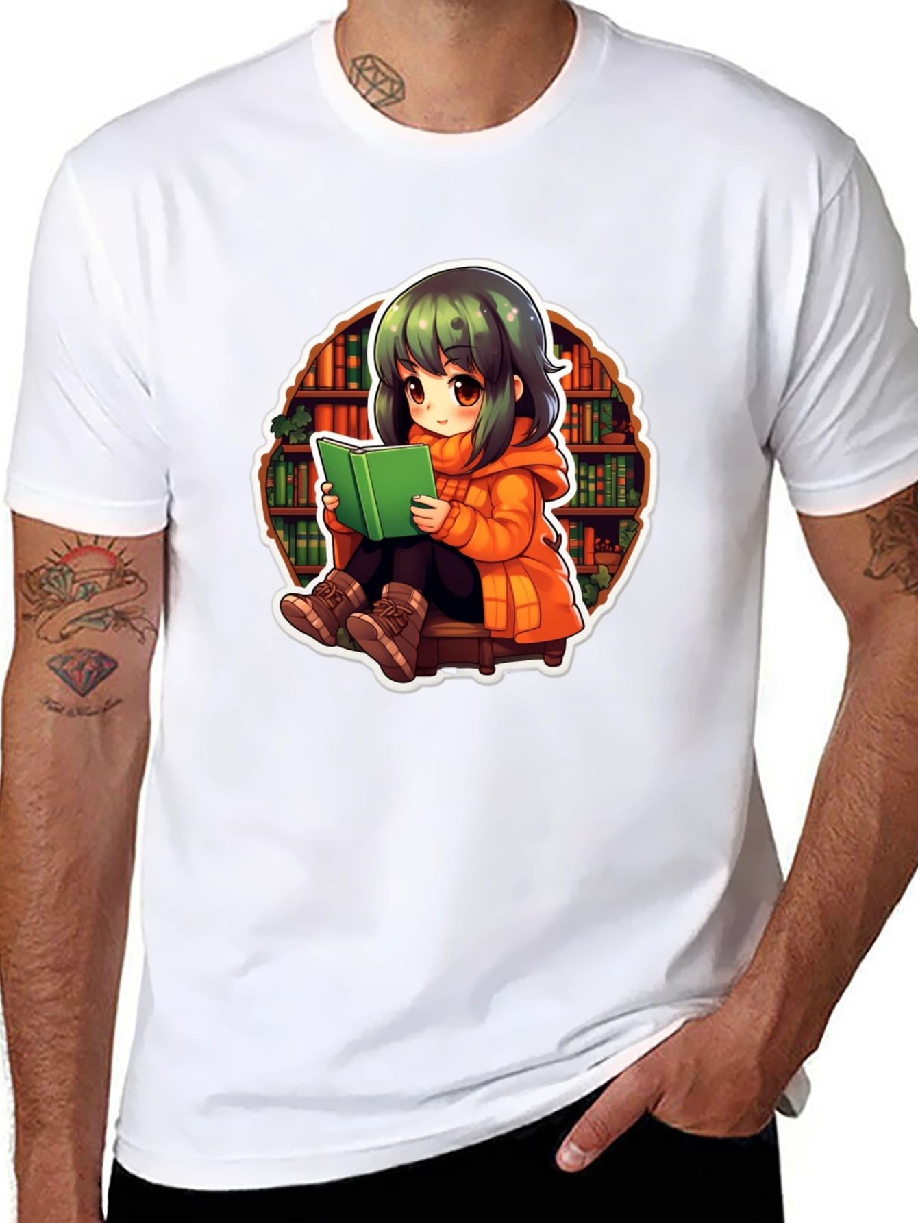 Anime Girl Reading T-Shirt - Book Lover Tee