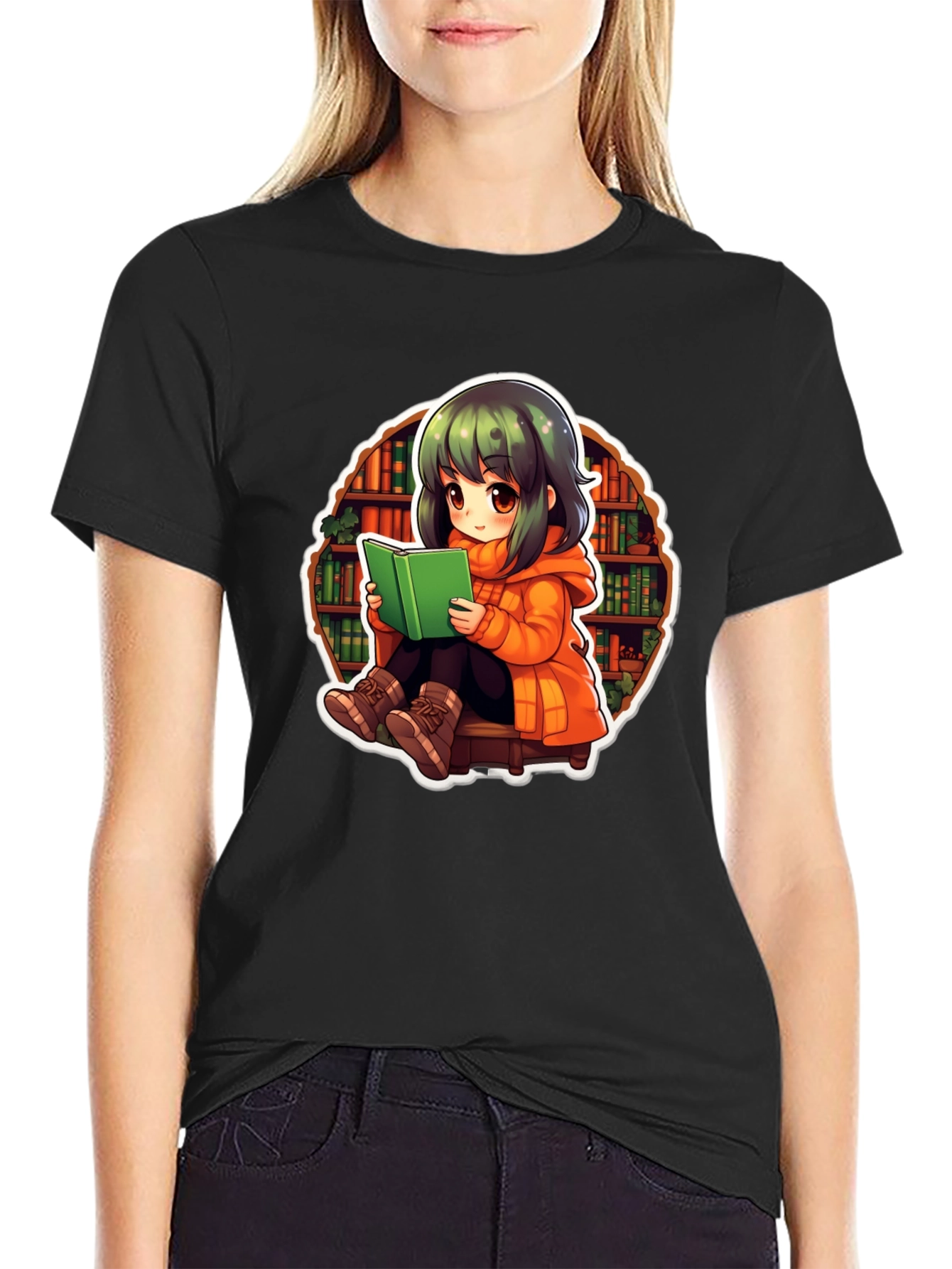 Anime Girl Reading T-Shirt - Book Lover Tee