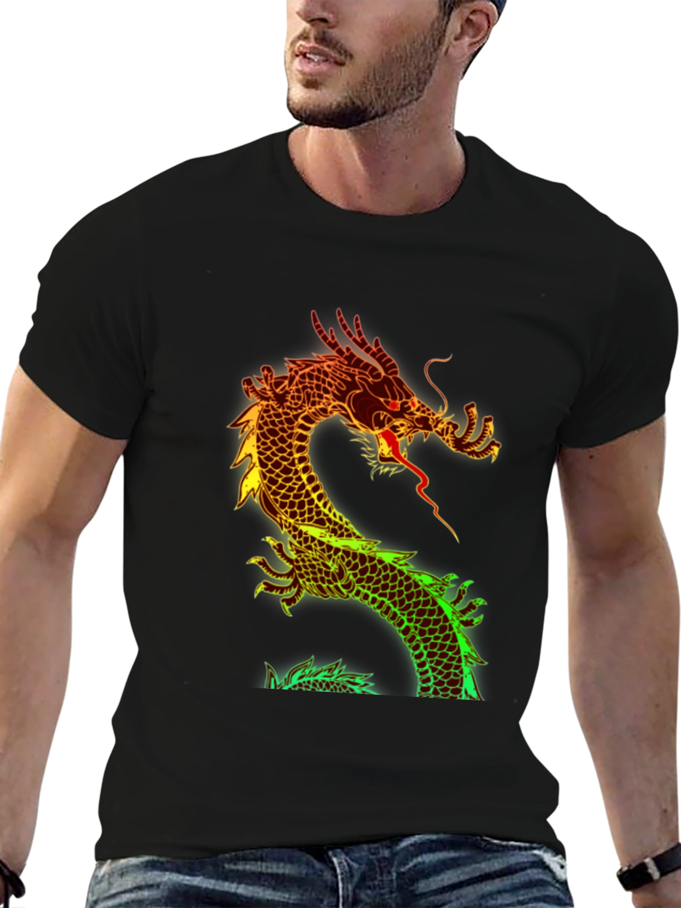 Neon Dragon Graphic Tee