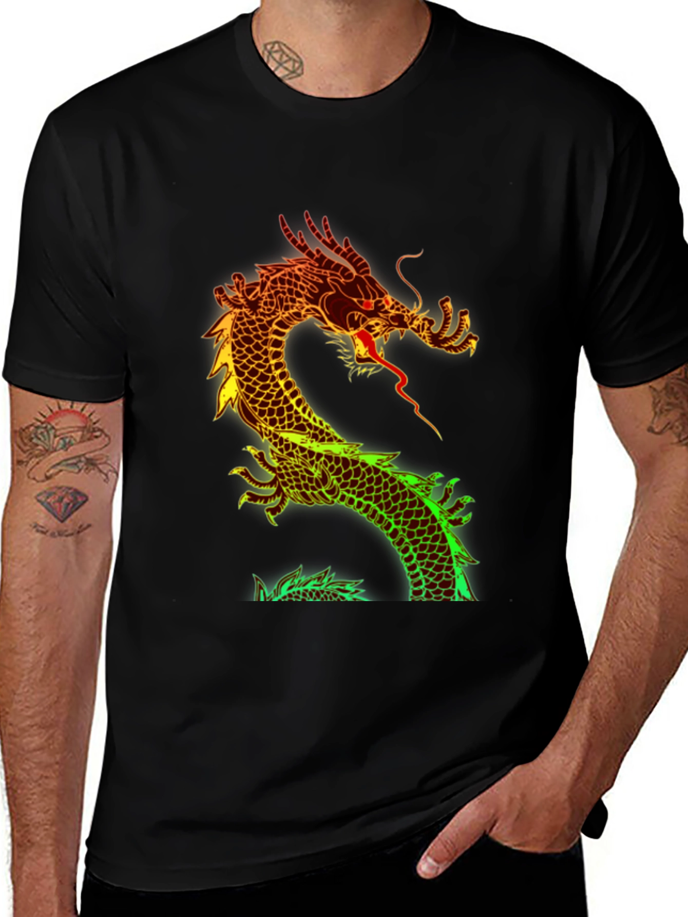Neon Dragon Graphic Tee