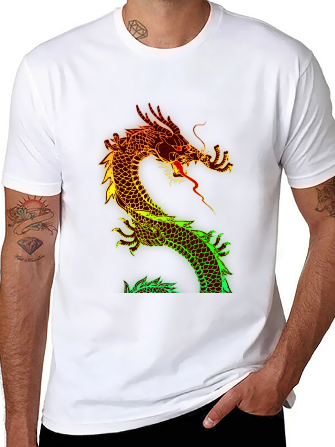 Neon Dragon Graphic Tee