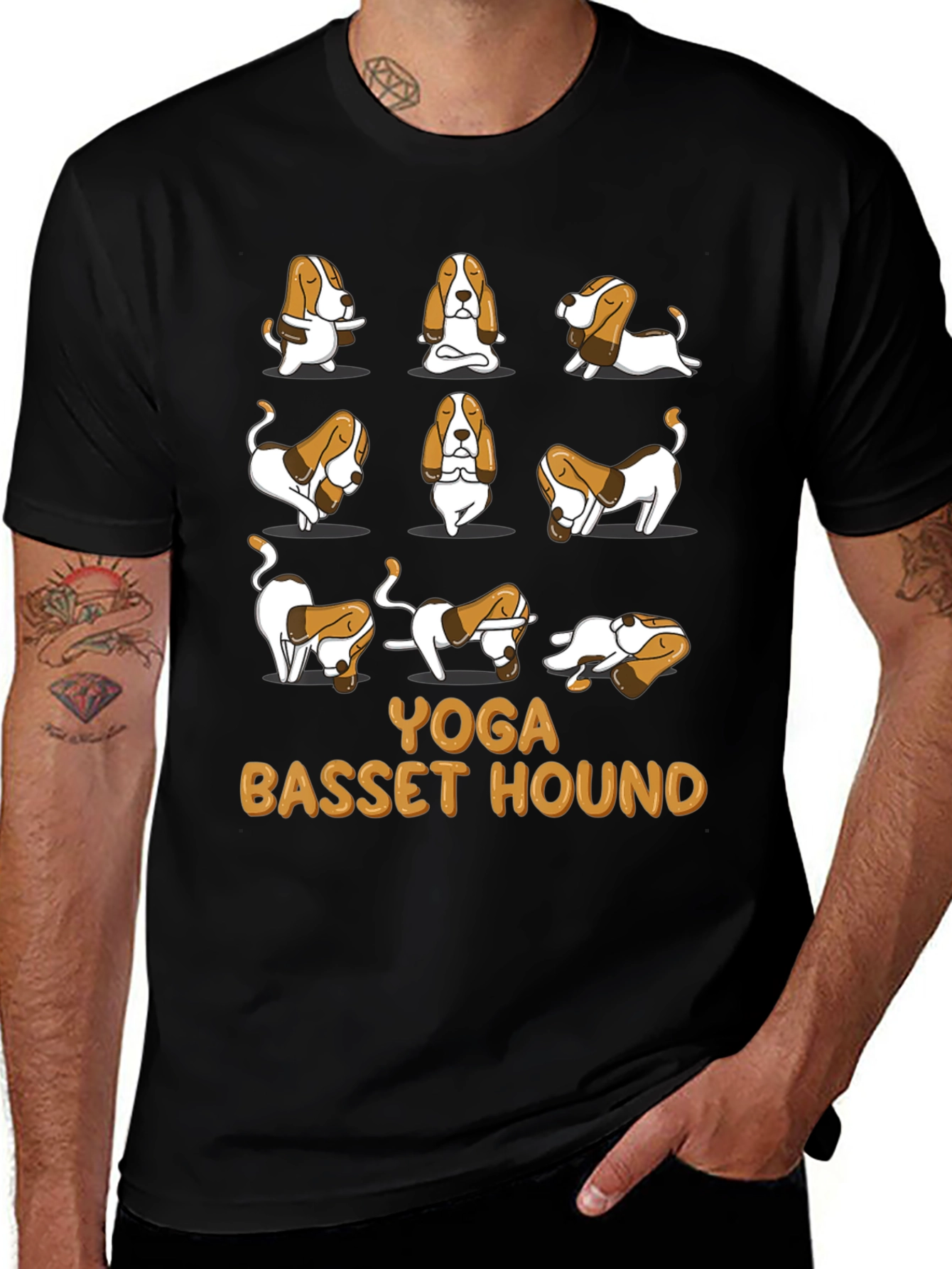 Yoga Basset Hound Graphic Tee