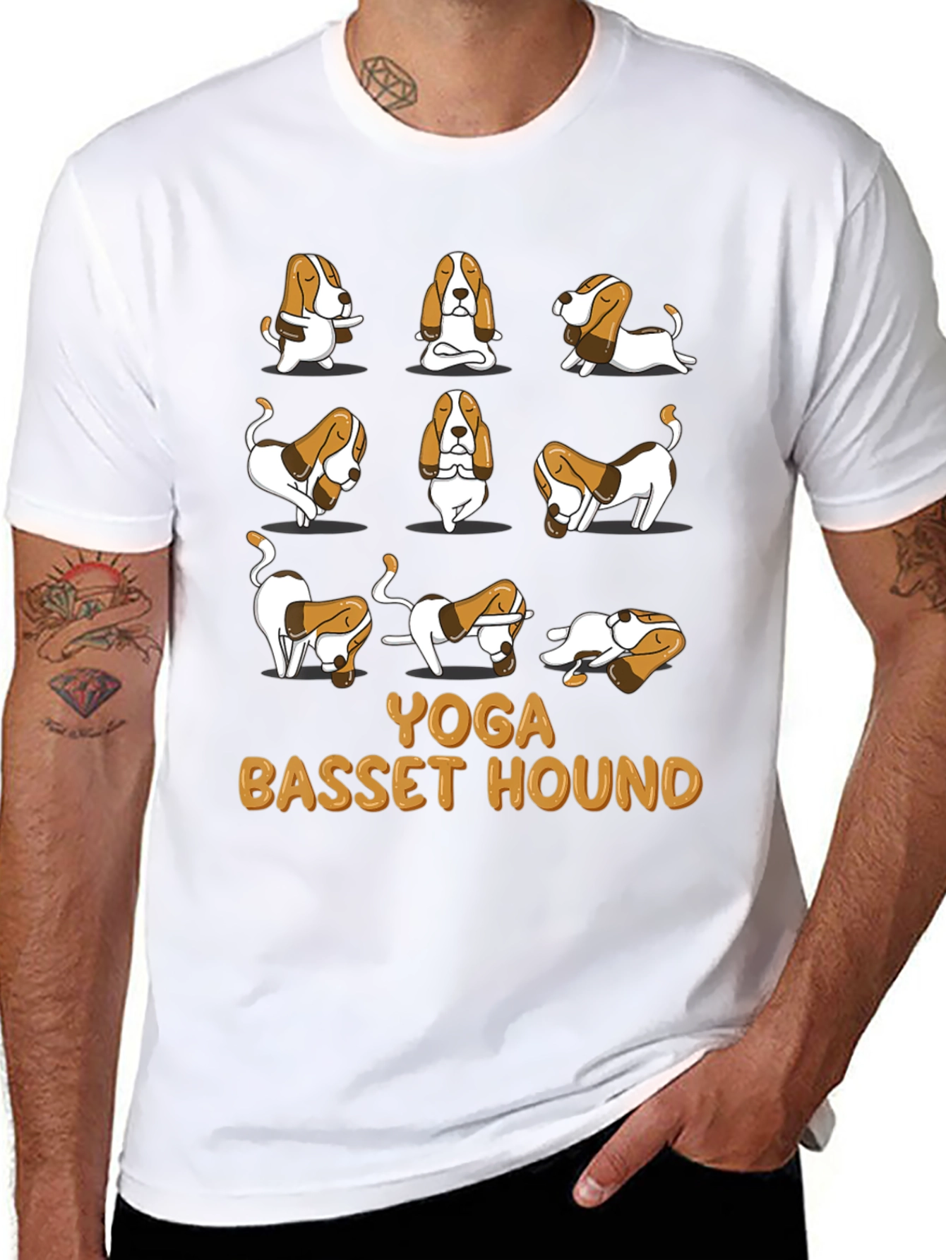 Yoga Basset Hound Graphic Tee