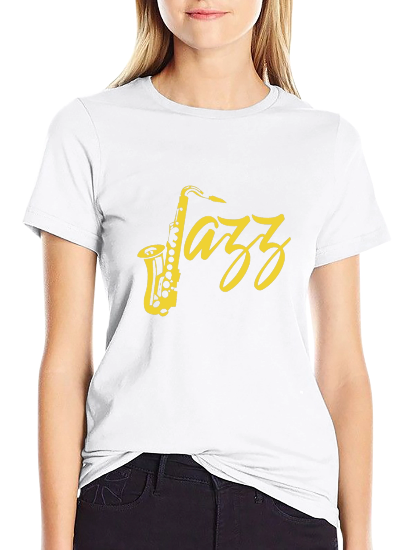 Black Jazz Saxophone Graphic T-Shirt