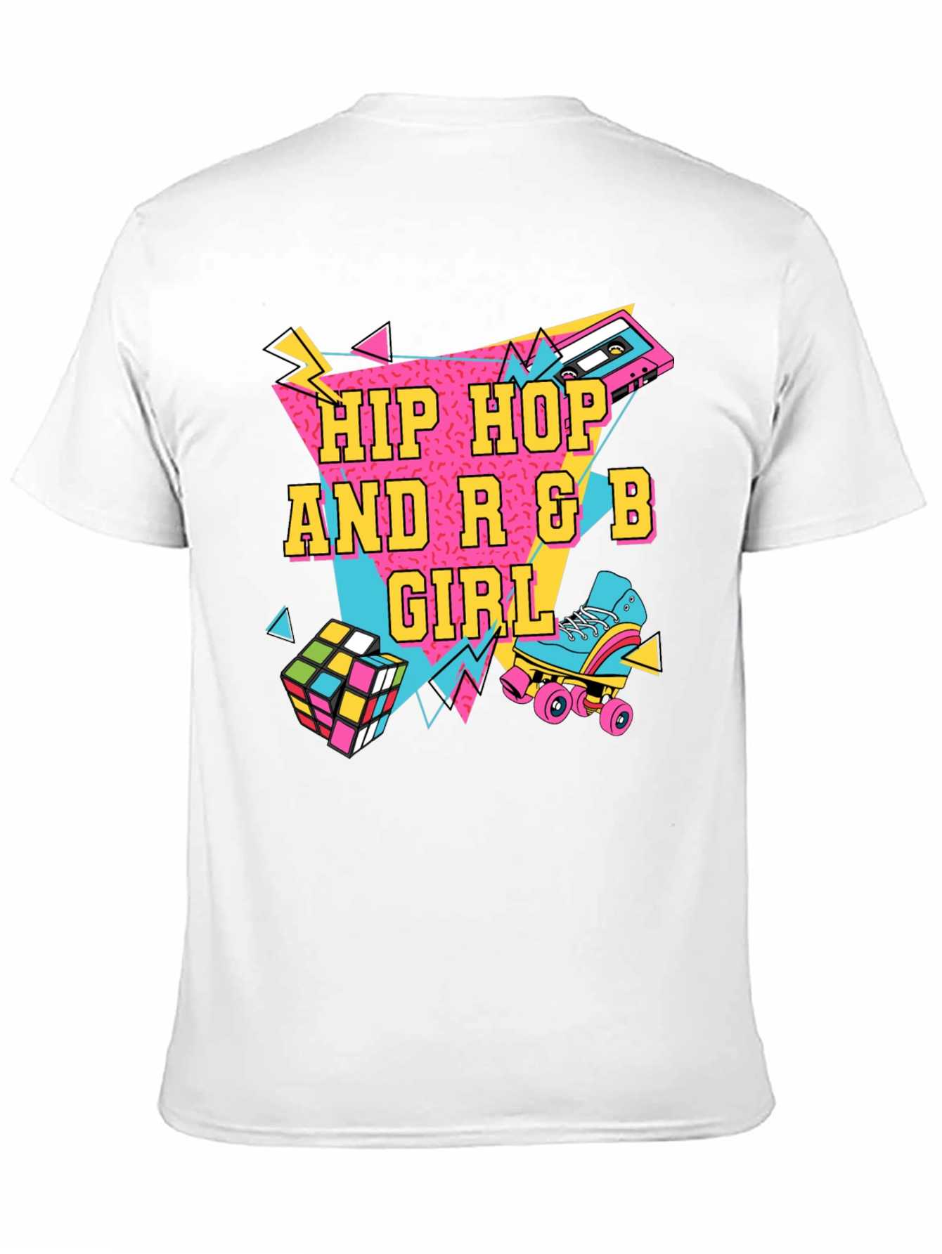 Hip Hop R&B Girl Black T-Shirt - 80s Style