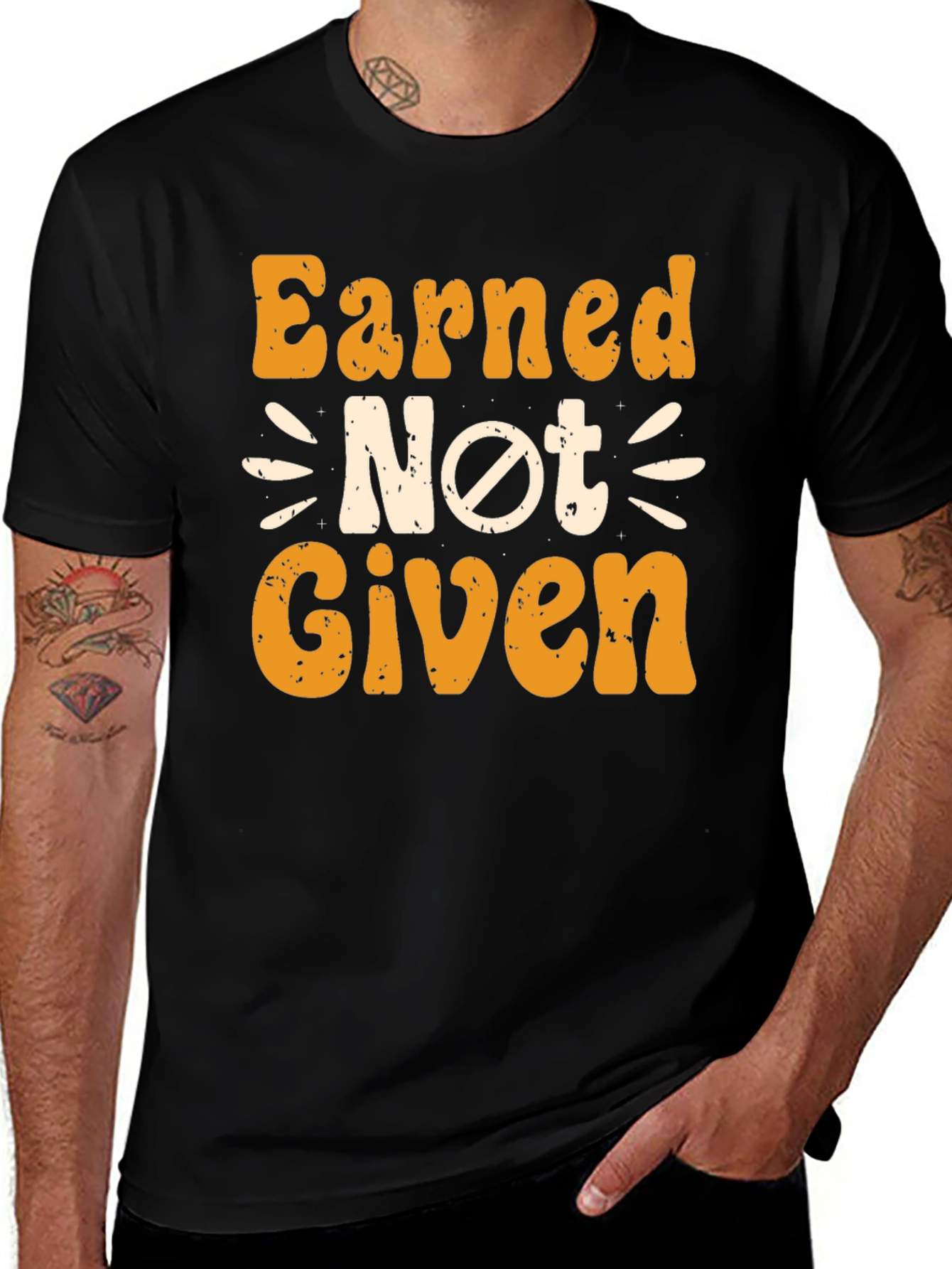 Earned Not Given Graphic Tee - Black