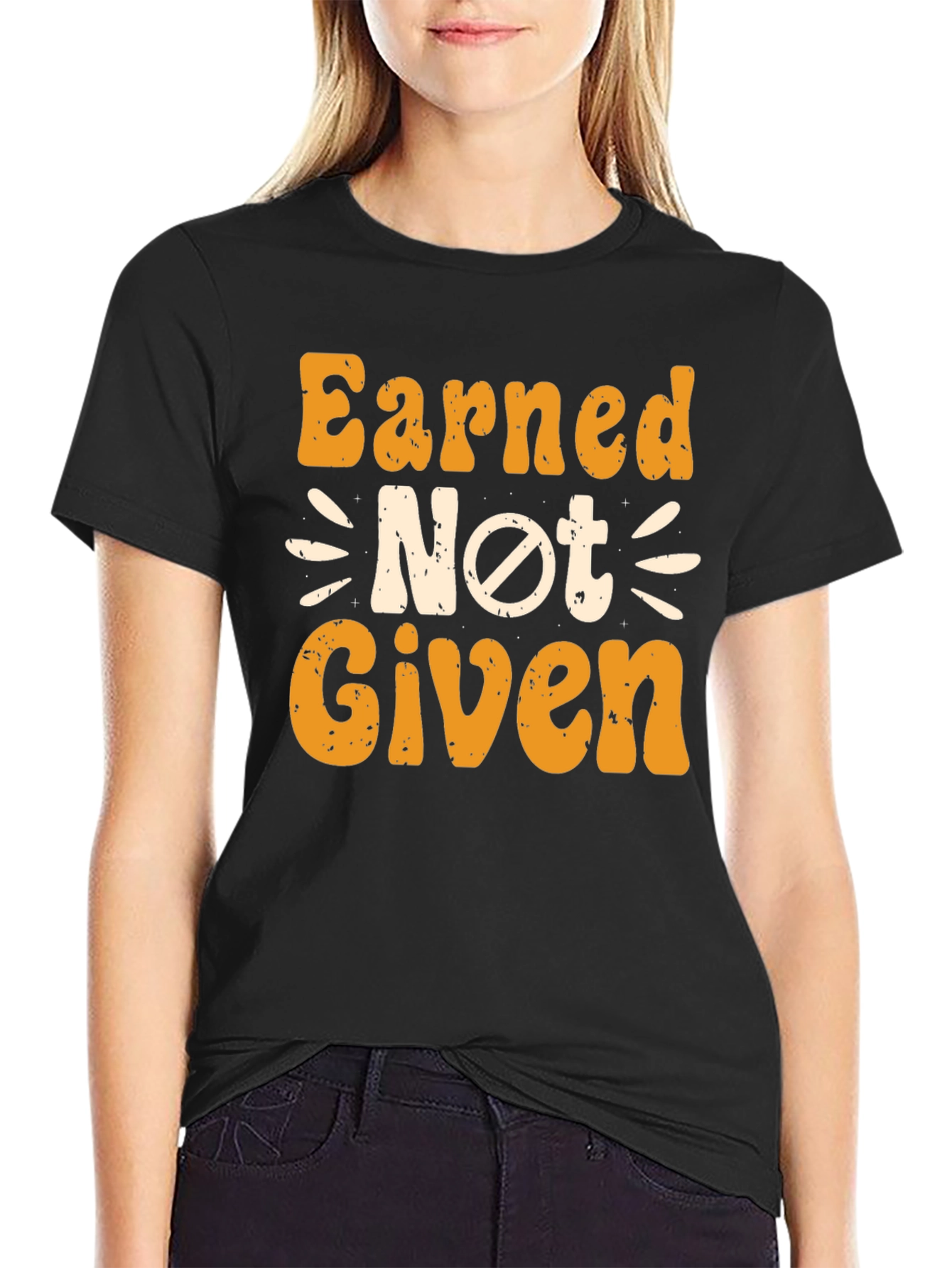 Earned Not Given Graphic Tee - Black