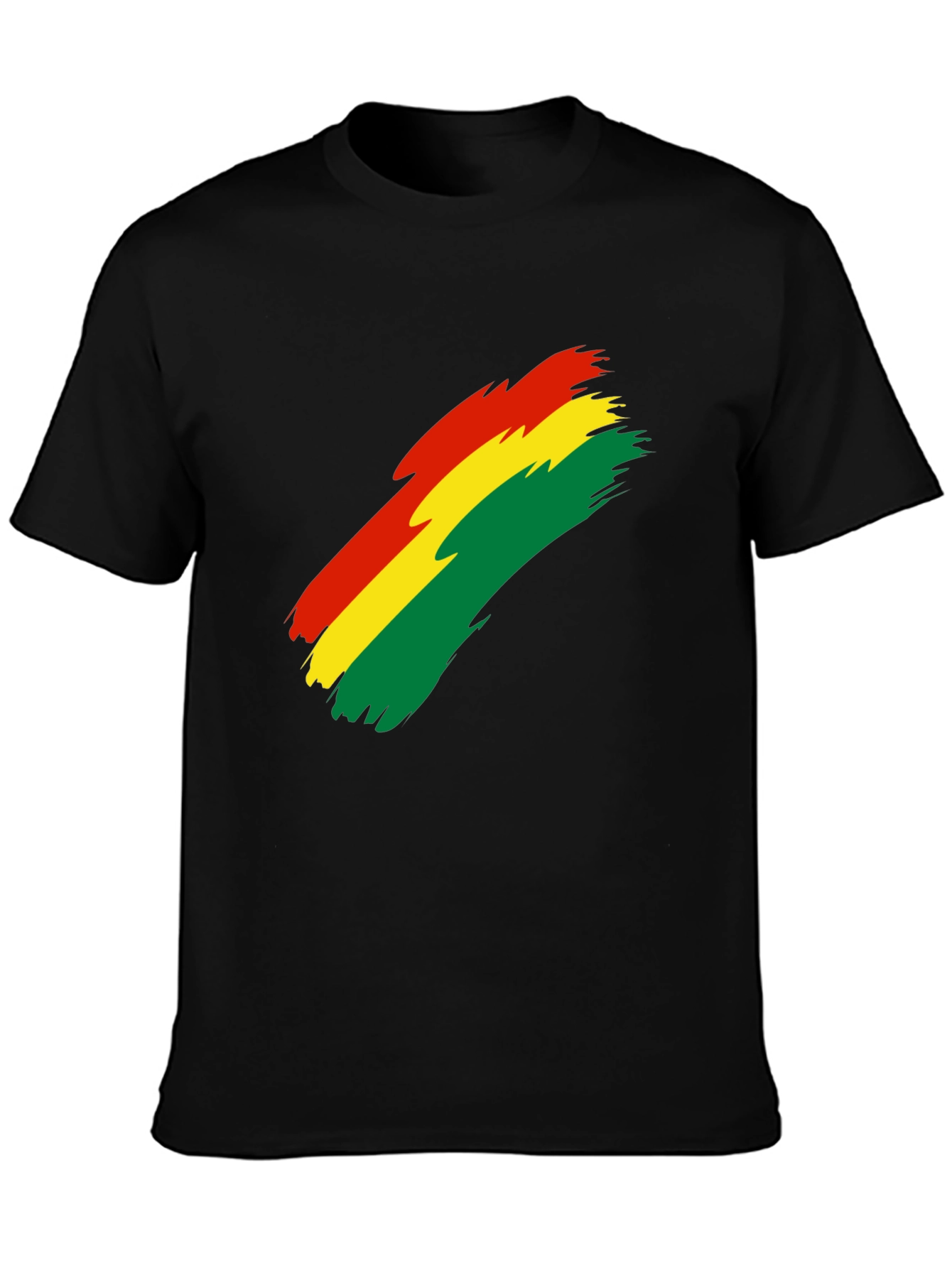 Bolivian Flag Brushstroke Graphic T-Shirt - Black