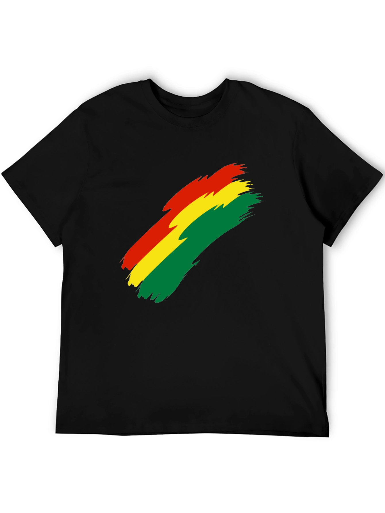 Bolivian Flag Brushstroke Graphic T-Shirt - Black