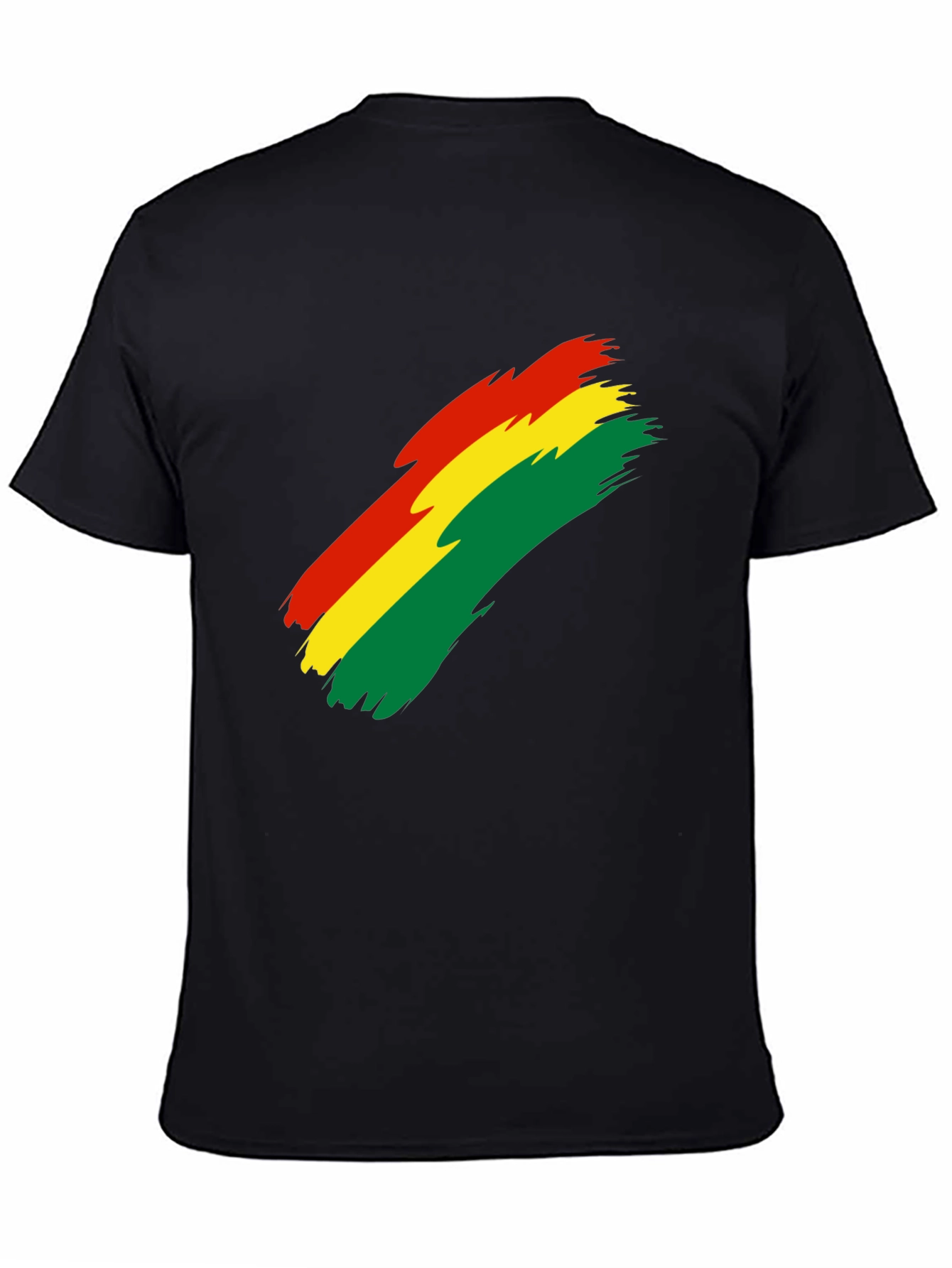 Bolivian Flag Brushstroke Graphic T-Shirt - Black