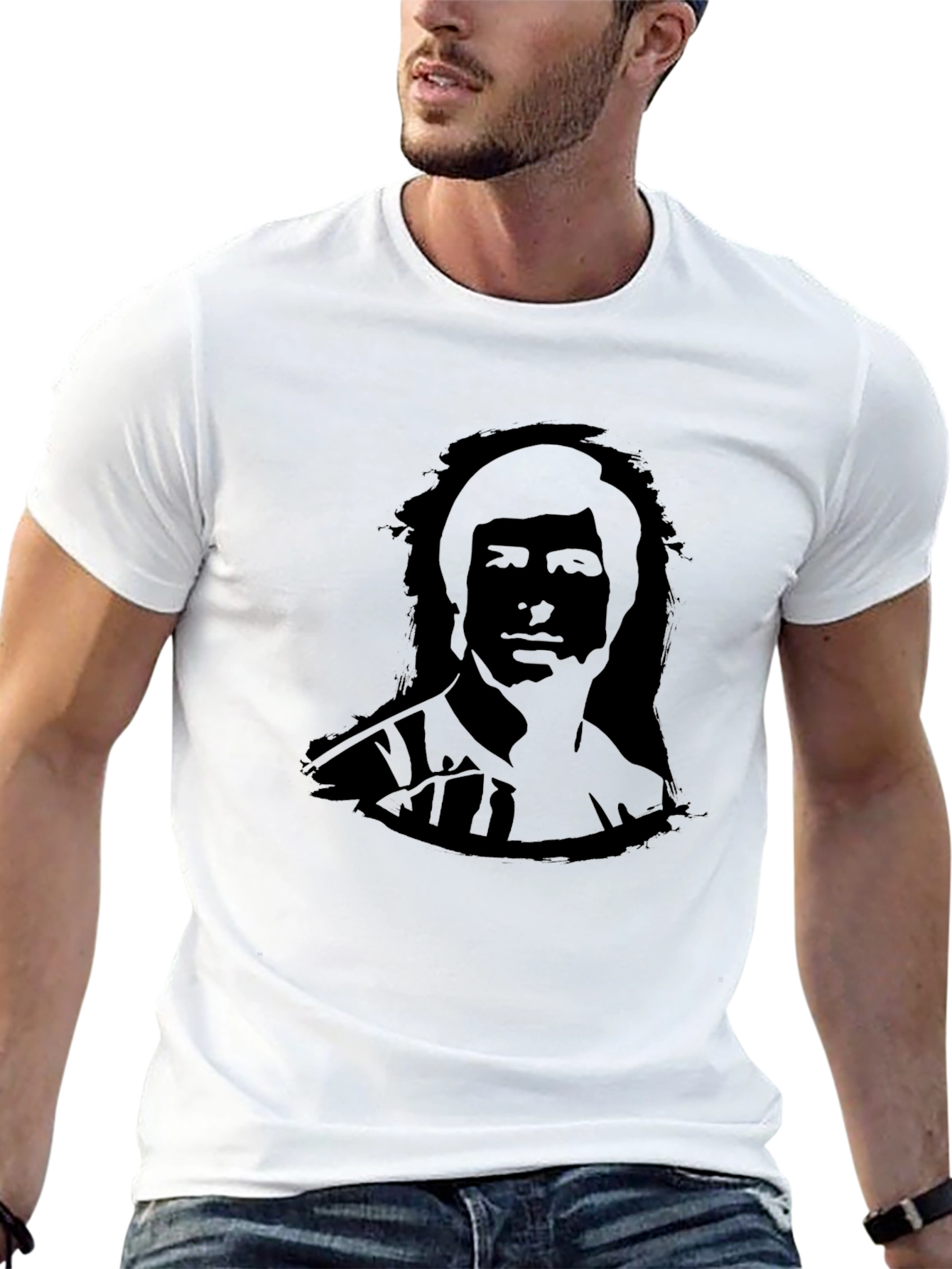 Retro Portrait Black T-Shirt