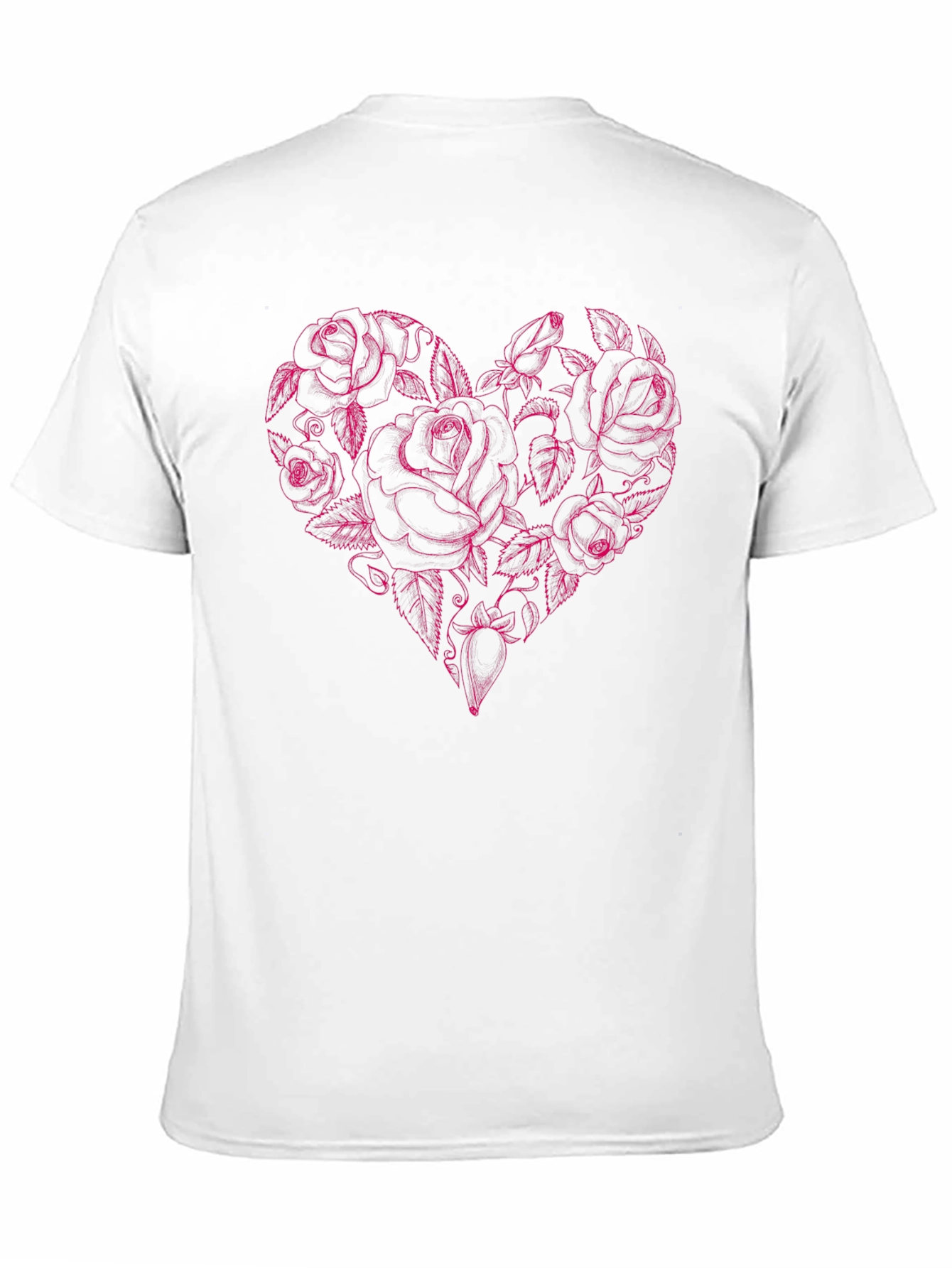 Rose Heart Graphic Tee - Black Cotton