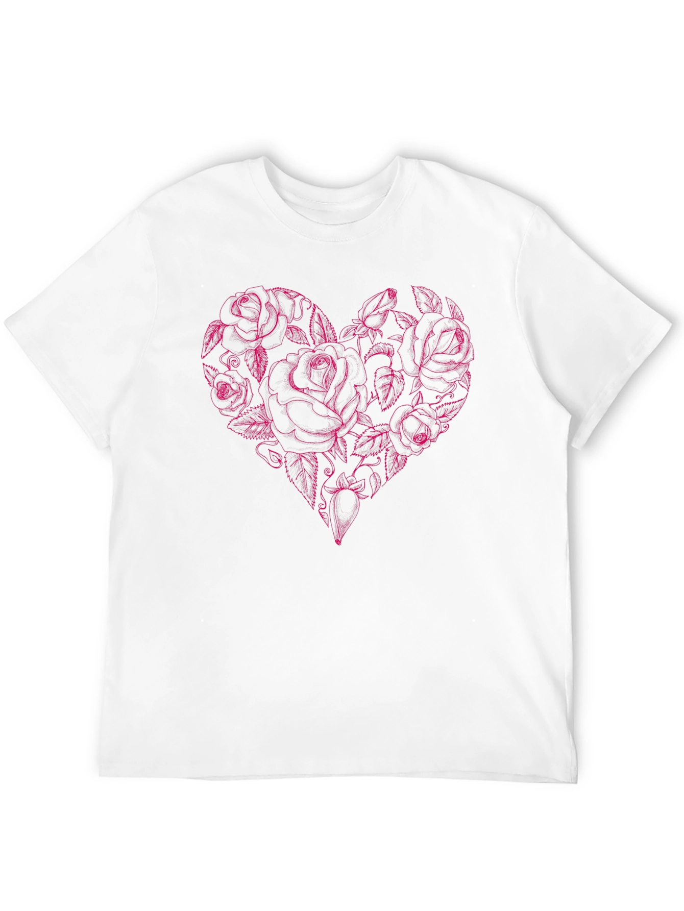 Rose Heart Graphic Tee - Black Cotton