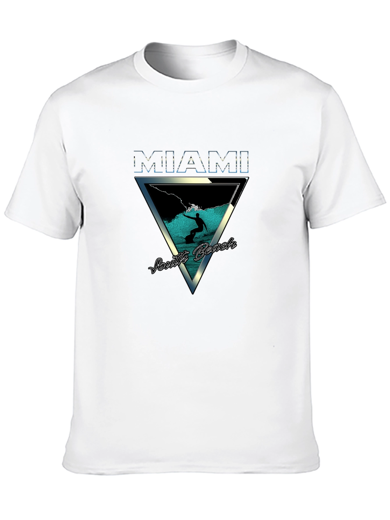 Miami South Beach Graphic Tee - Surfer Design