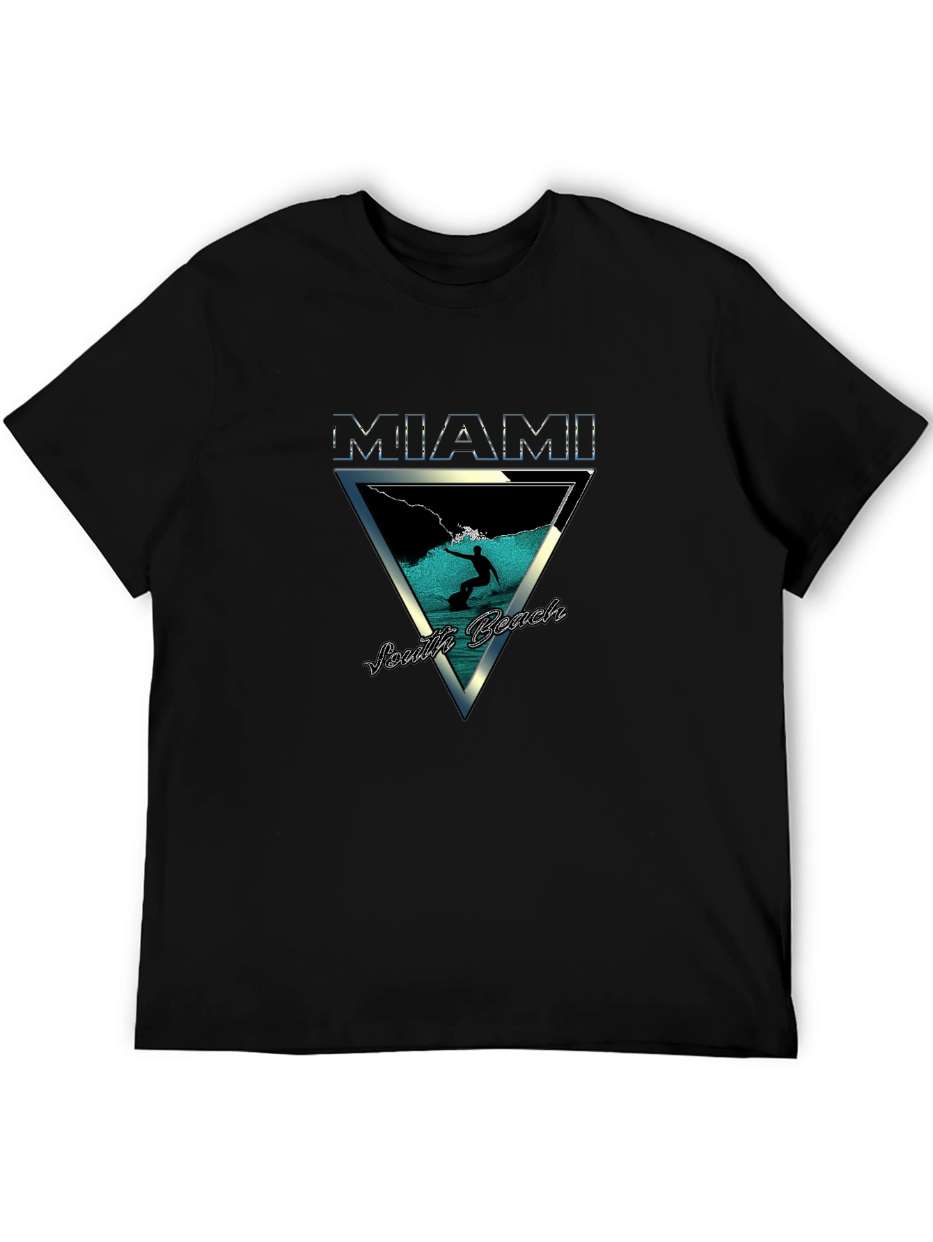 Miami South Beach Graphic Tee - Surfer Design