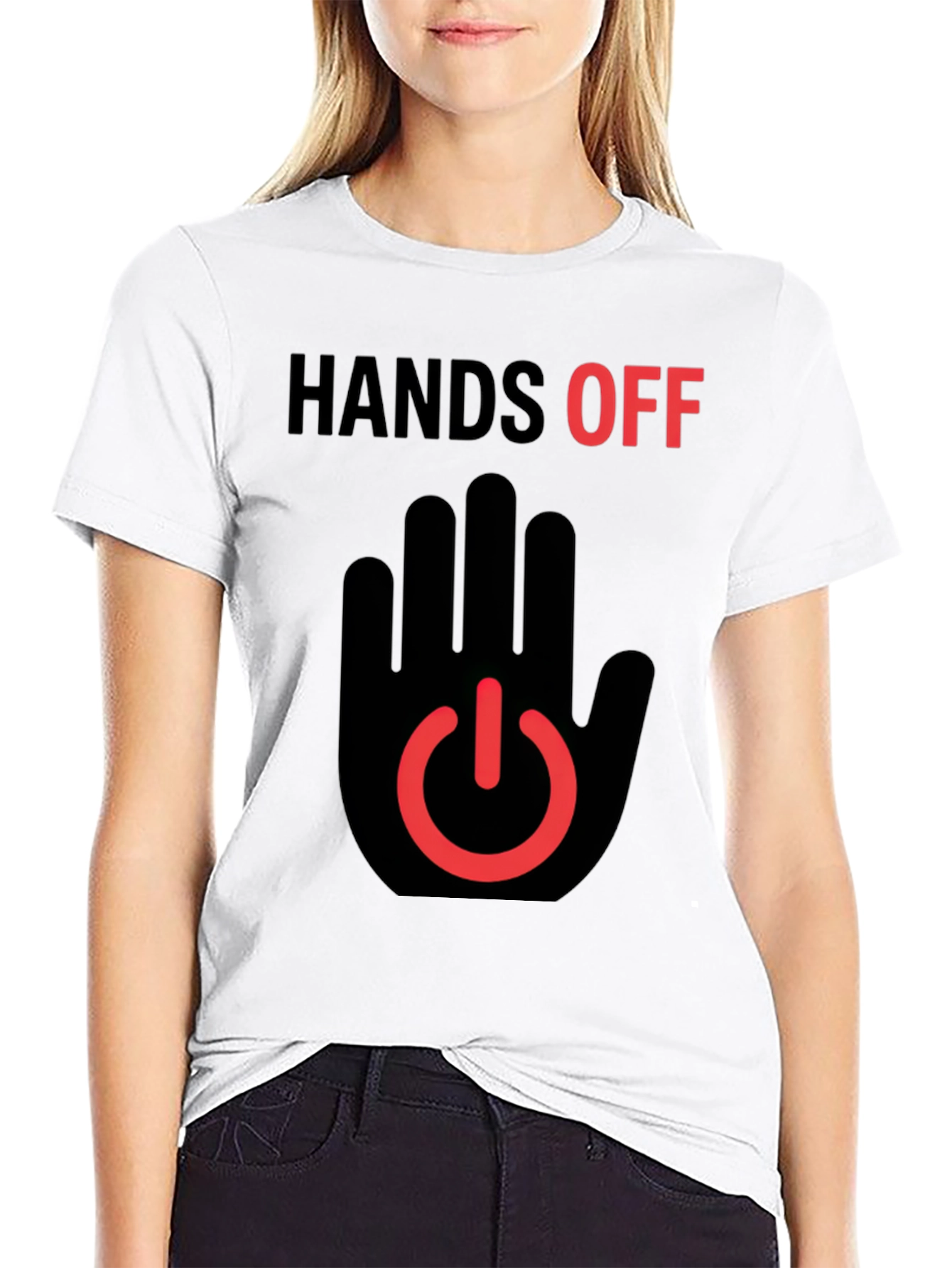 Hands Off Graphic T-Shirt - Black
