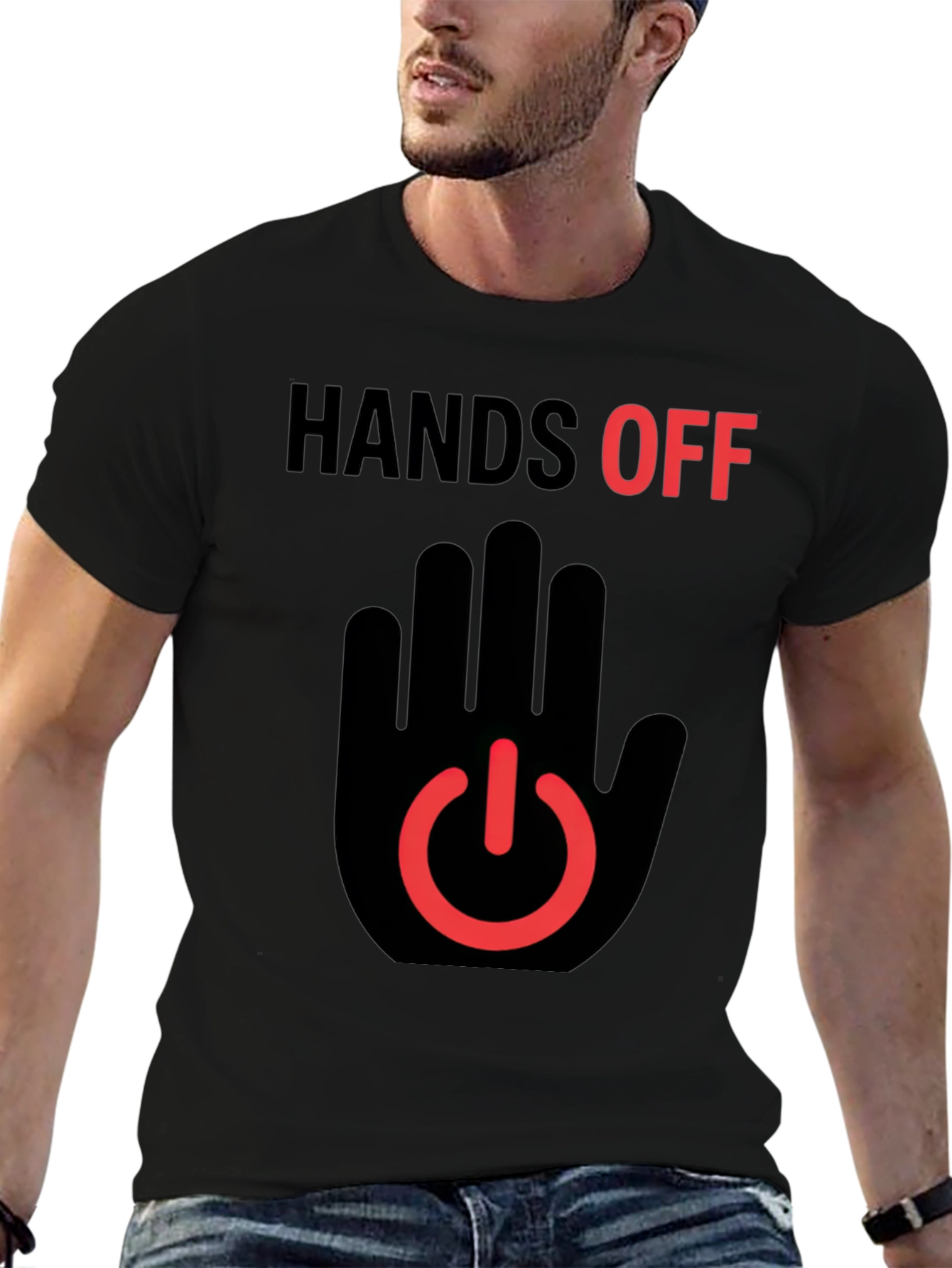 Hands Off Graphic T-Shirt - Black