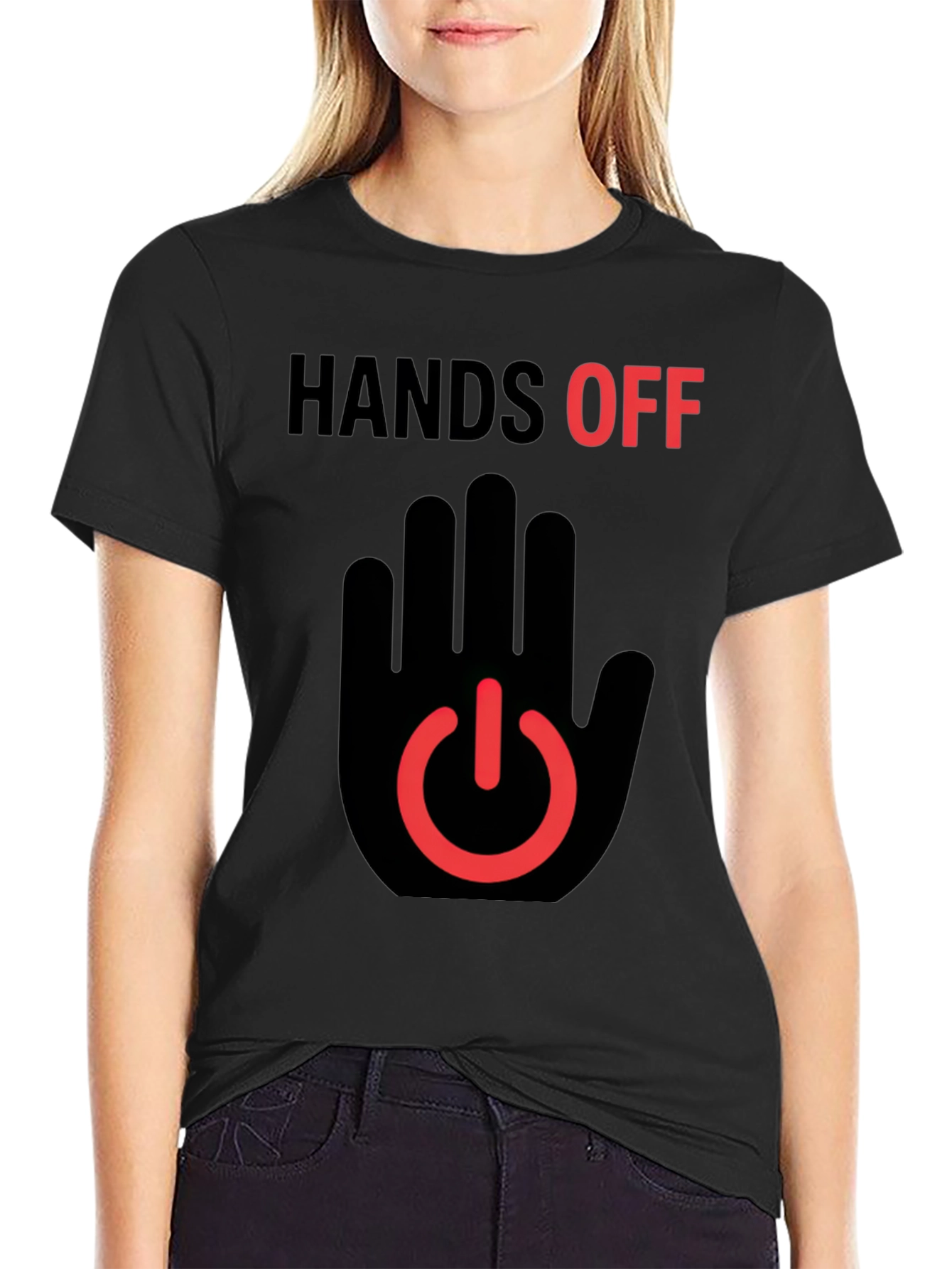 Hands Off Graphic T-Shirt - Black