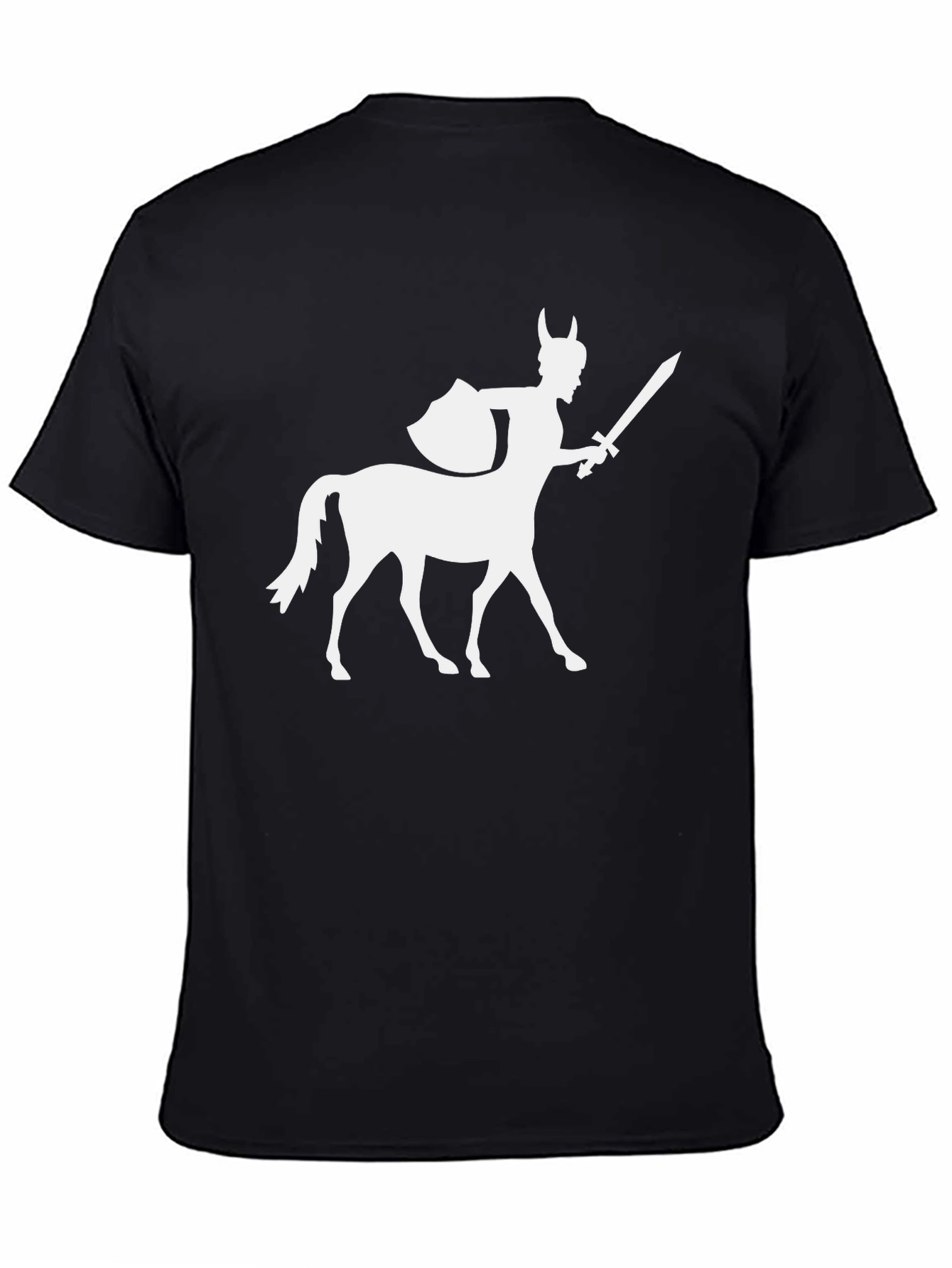 Centaur Warrior Graphic Tee - Black Cotton T-Shirt