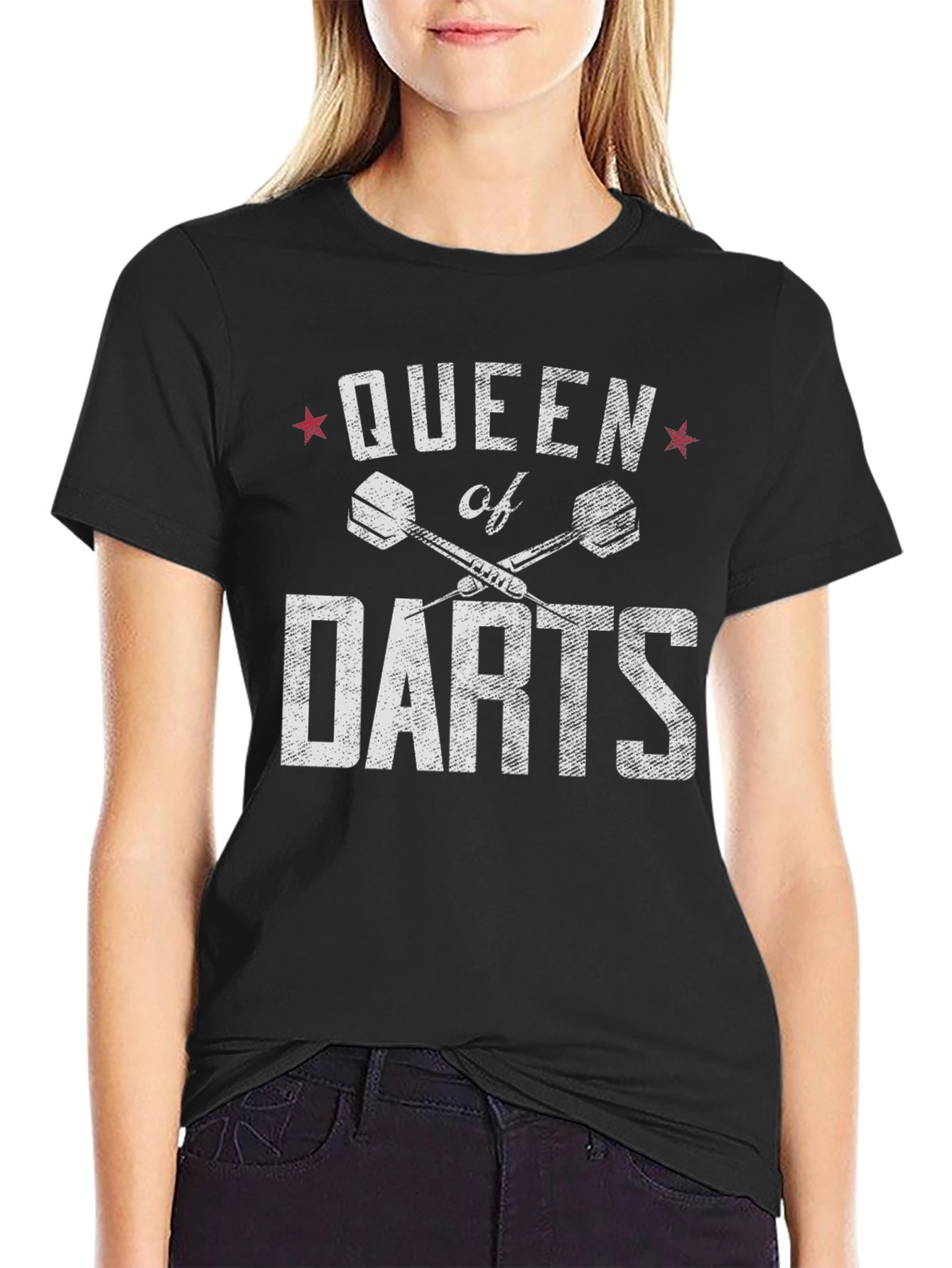 Queen of Darts Graphic T-Shirt - Black