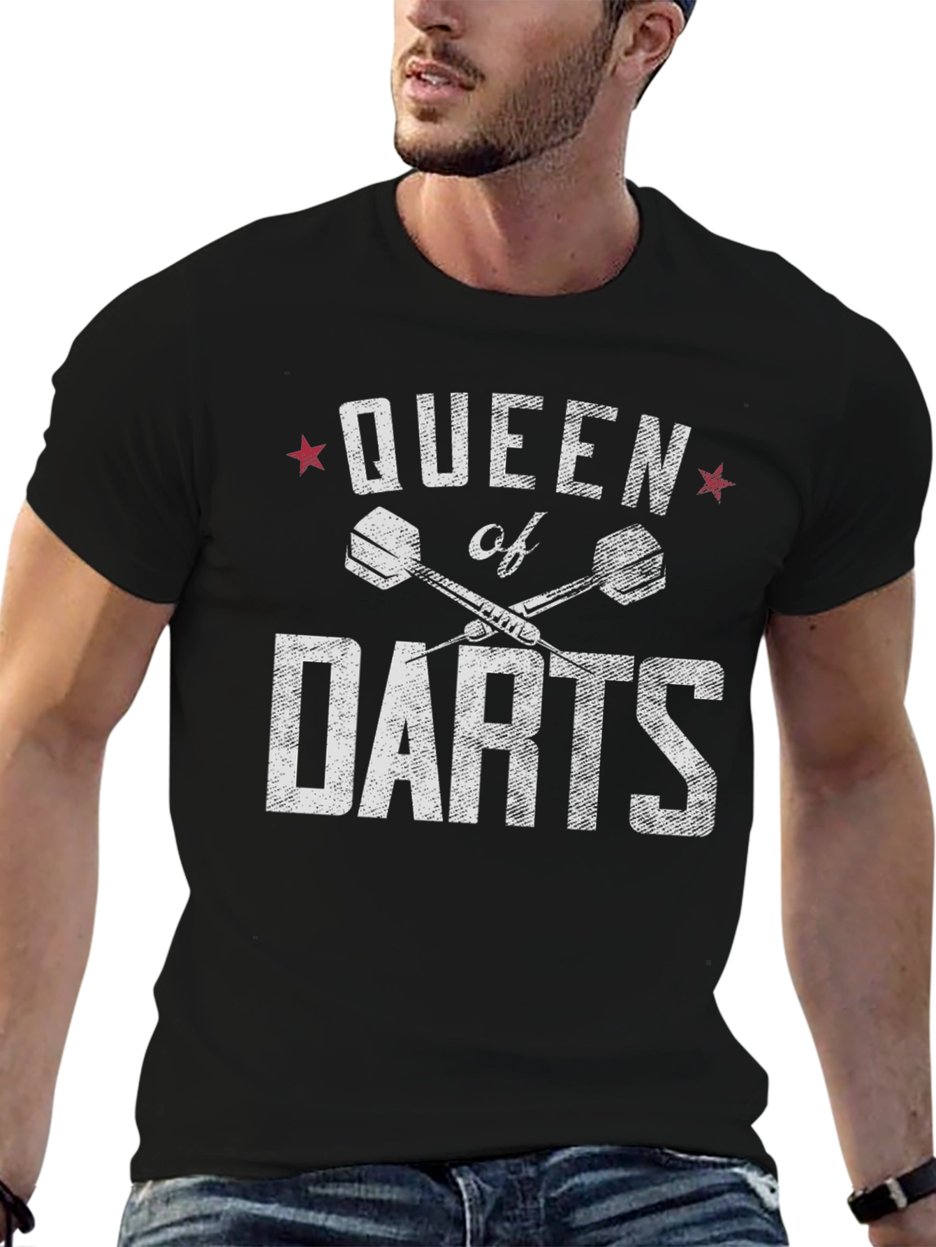 Queen of Darts Graphic T-Shirt - Black