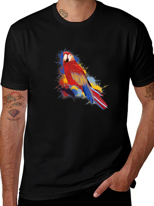 Parrot Graphic Black T-Shirt - Vivid and Stylish Design