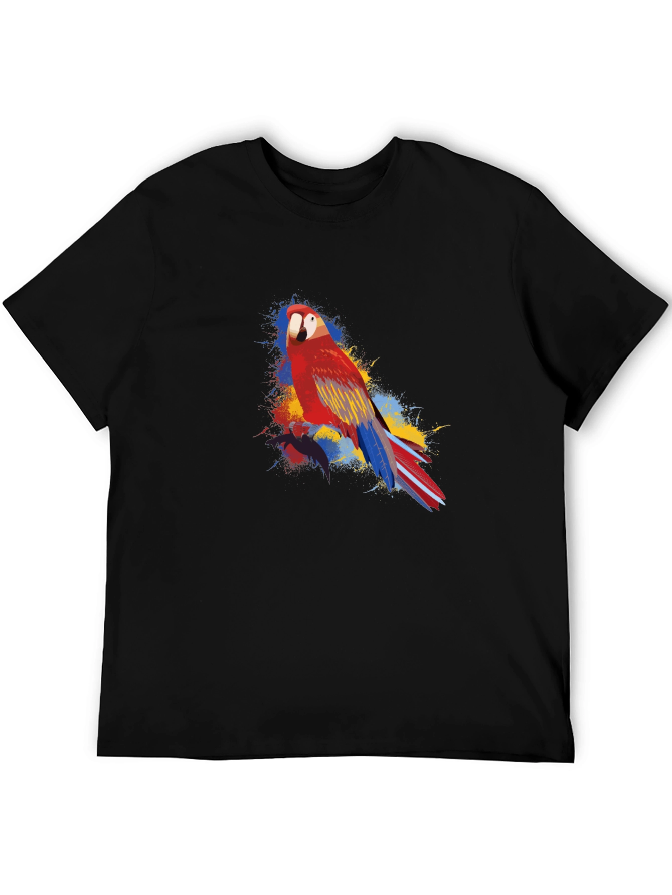 Parrot Graphic Black T-Shirt - Vivid and Stylish Design