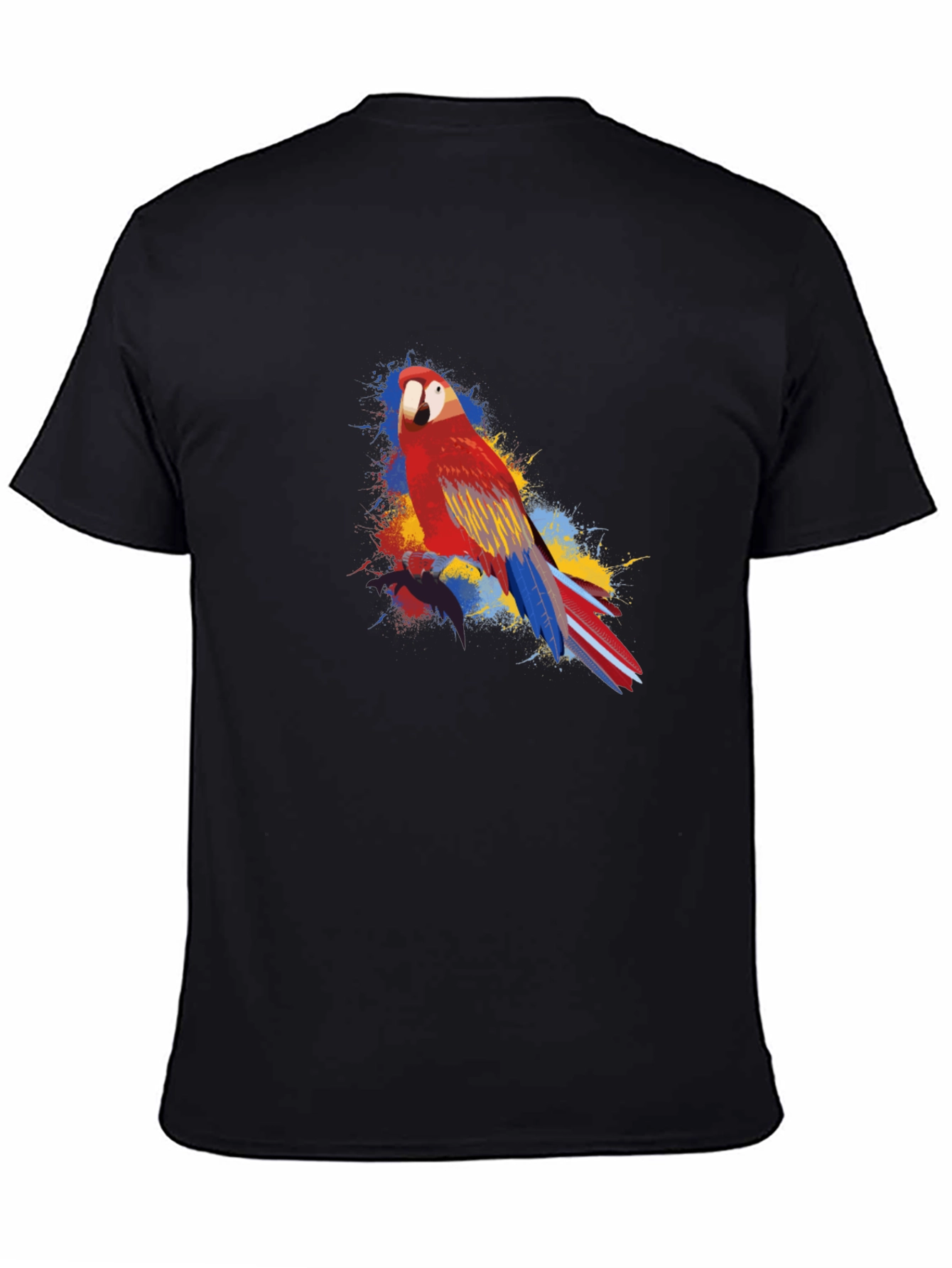 Parrot Graphic Black T-Shirt - Vivid and Stylish Design