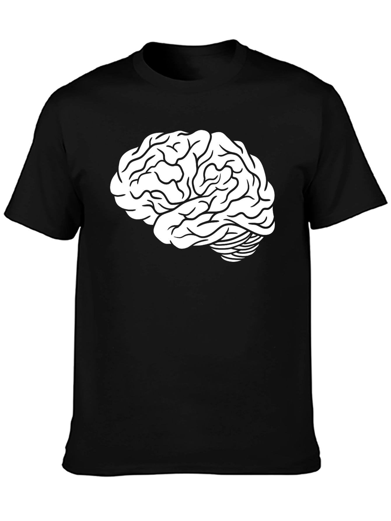 Brain Graphic Tee - Black Cotton T-Shirt