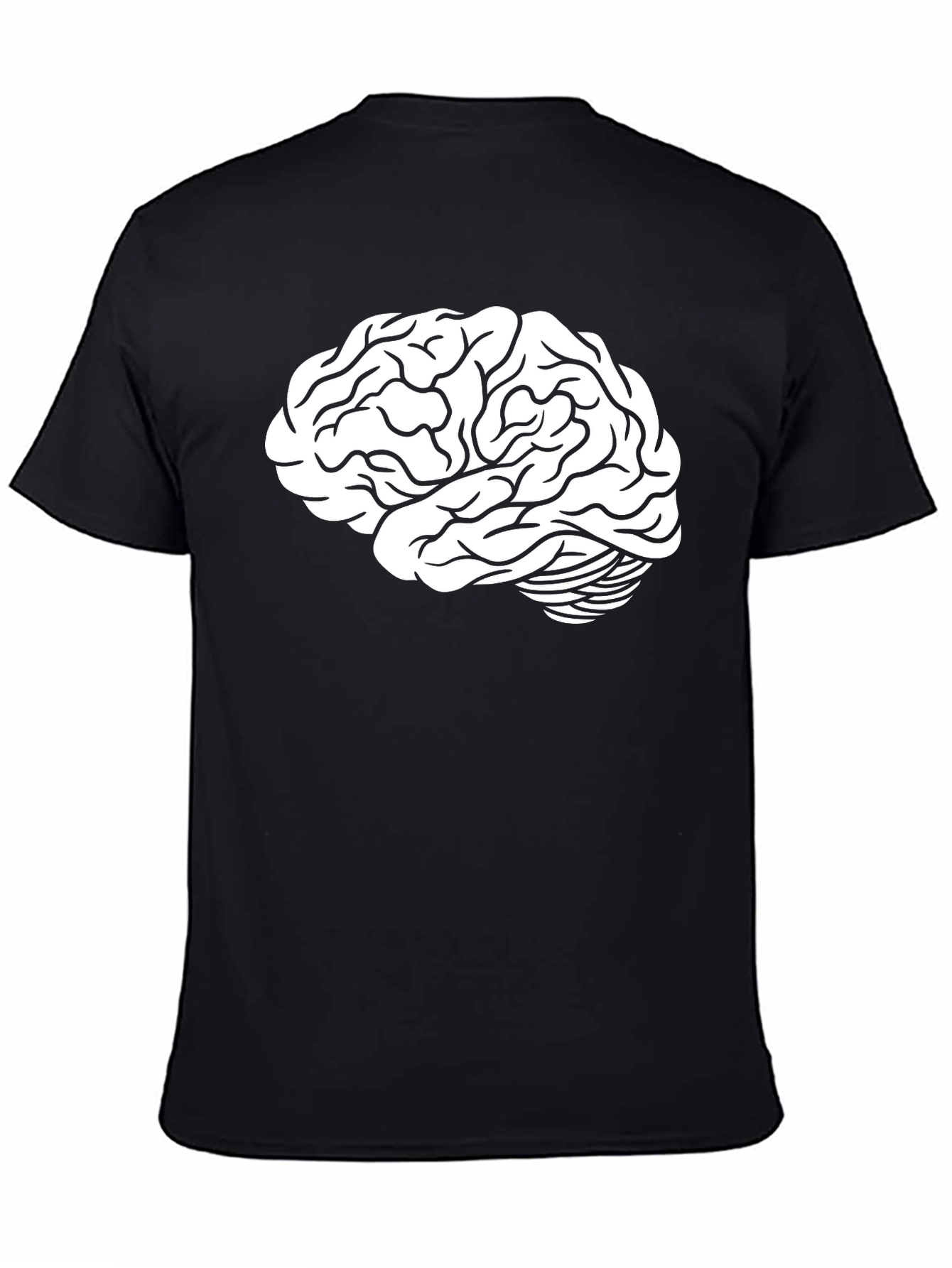 Brain Graphic Tee - Black Cotton T-Shirt