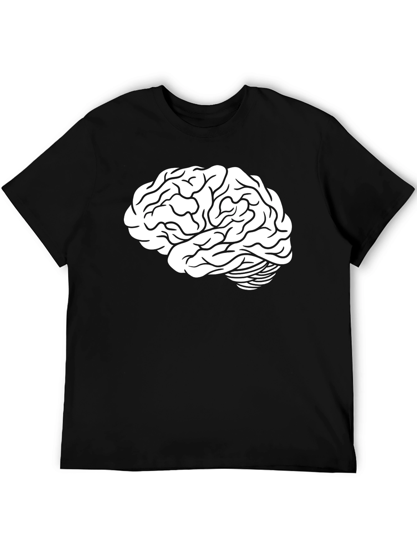 Brain Graphic Tee - Black Cotton T-Shirt