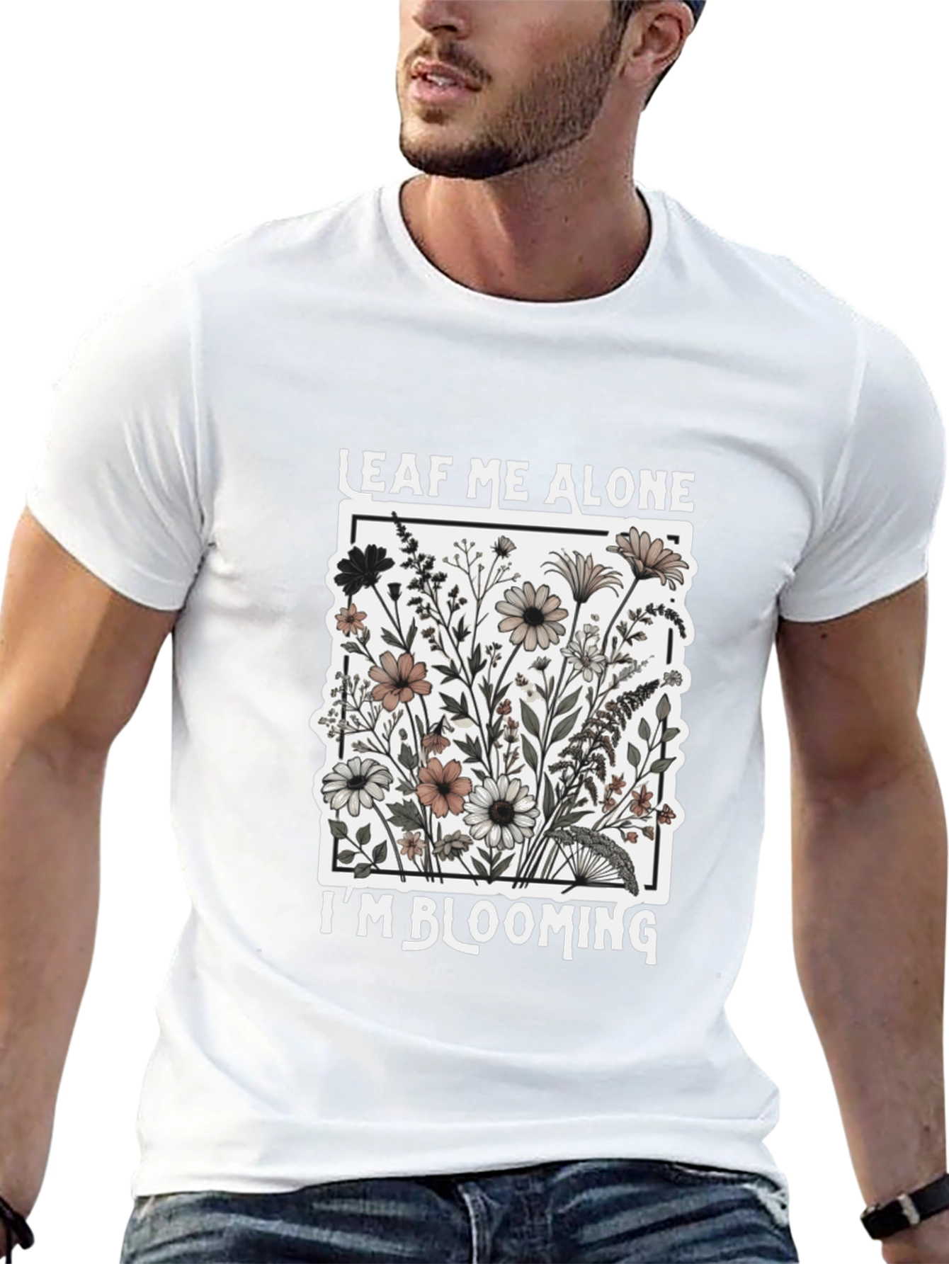 Leaf Me Alone Im Blooming Black T-Shirt
