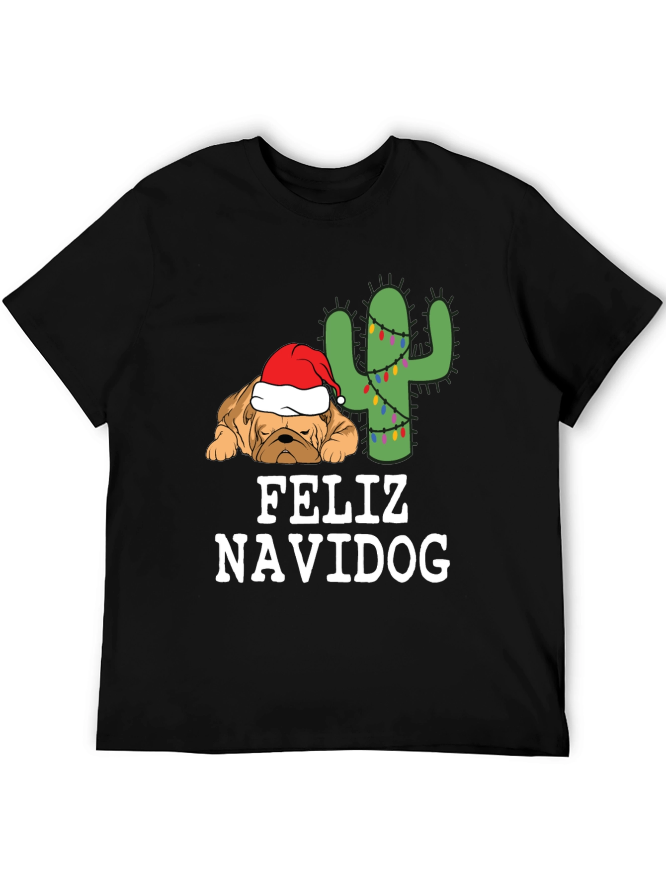 Feliz Navidog T-Shirt - Holiday Dog & Cactus Tee