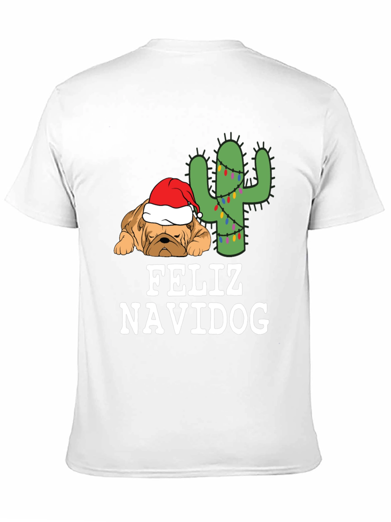 Feliz Navidog T-Shirt - Holiday Dog & Cactus Tee