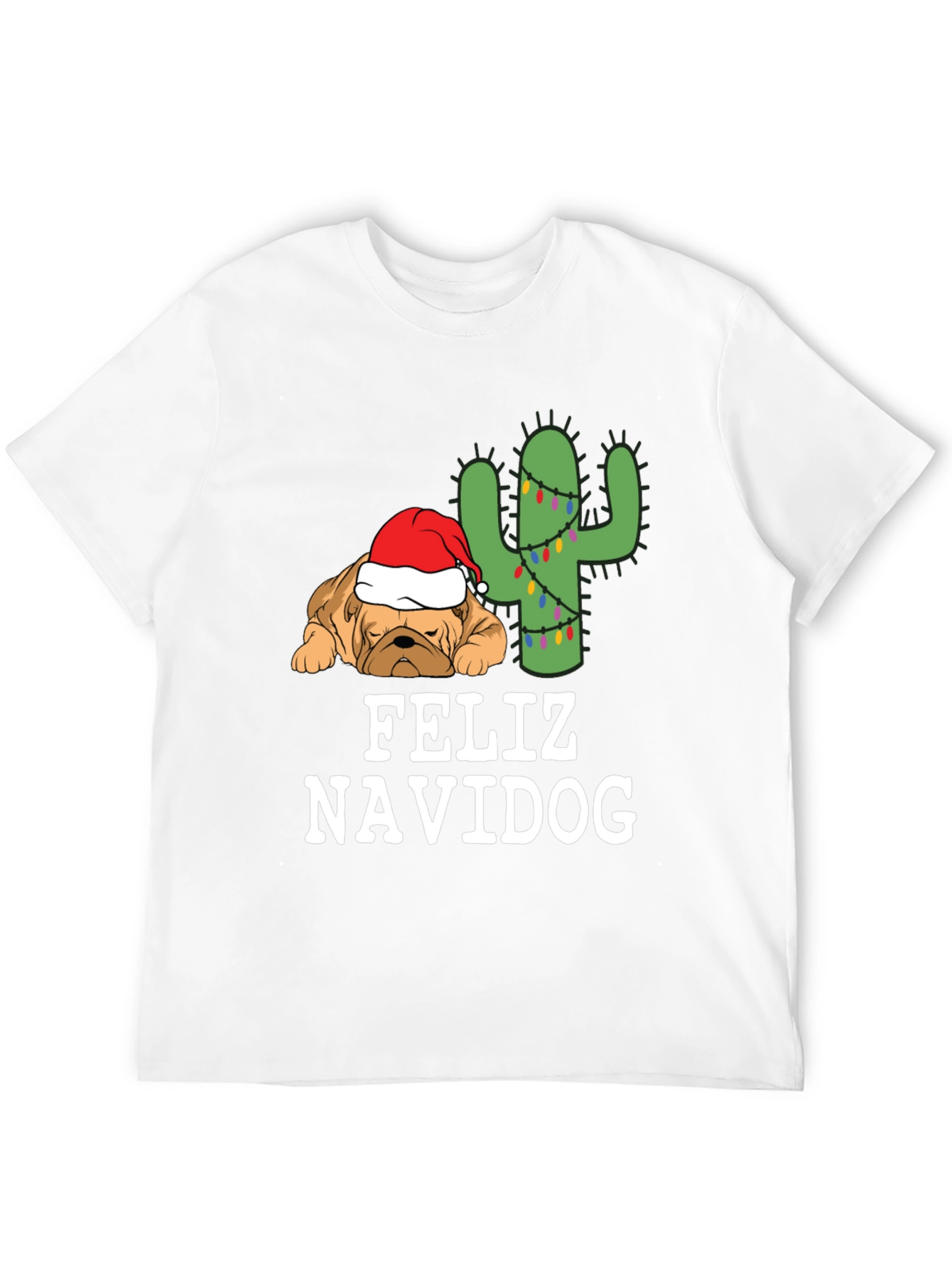 Feliz Navidog T-Shirt - Holiday Dog & Cactus Tee