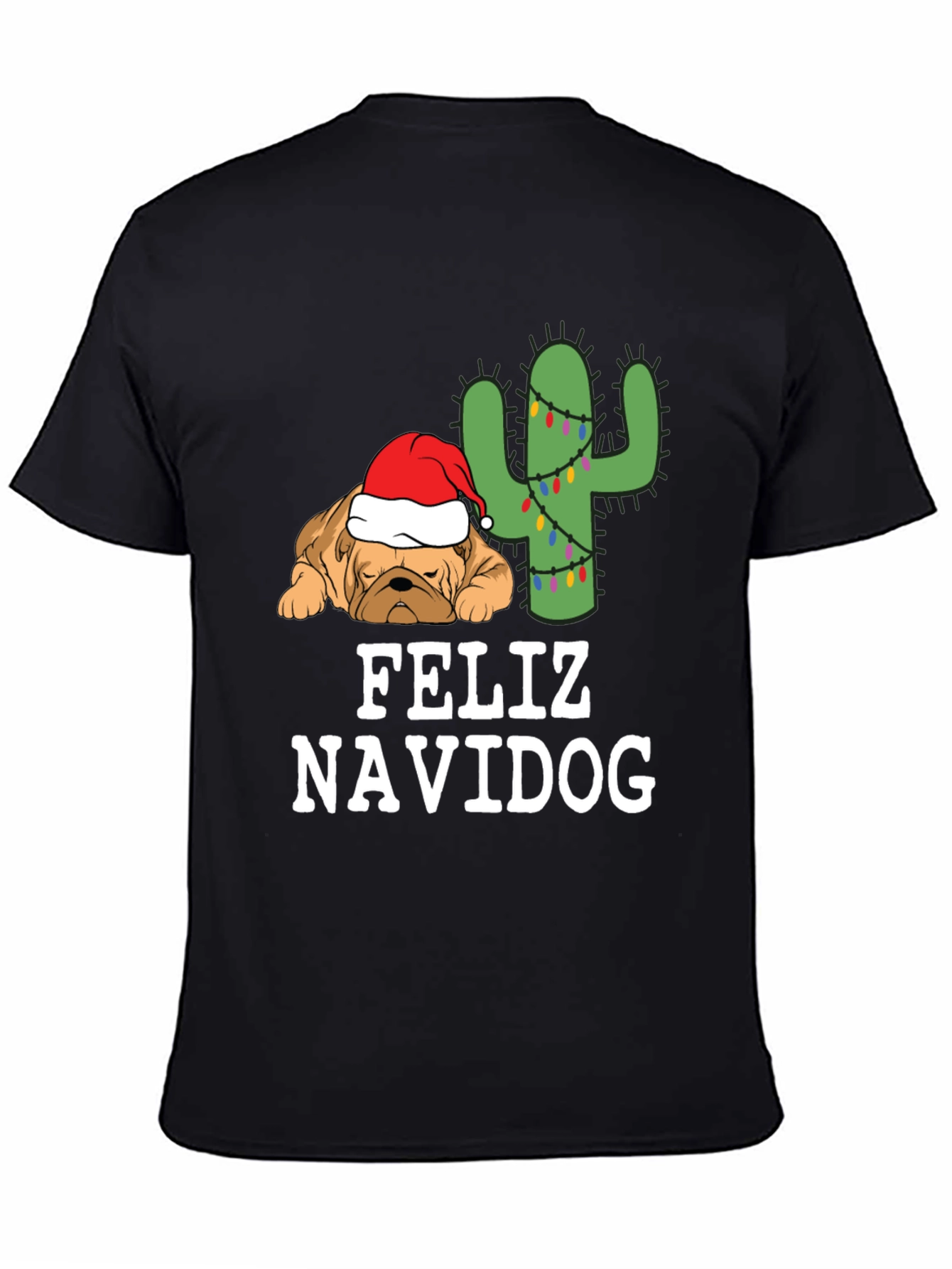 Feliz Navidog T-Shirt - Holiday Dog & Cactus Tee