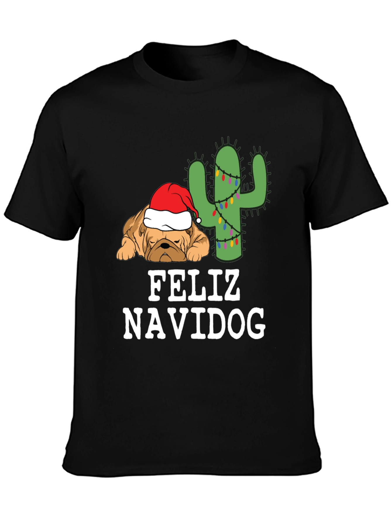Feliz Navidog T-Shirt - Holiday Dog & Cactus Tee