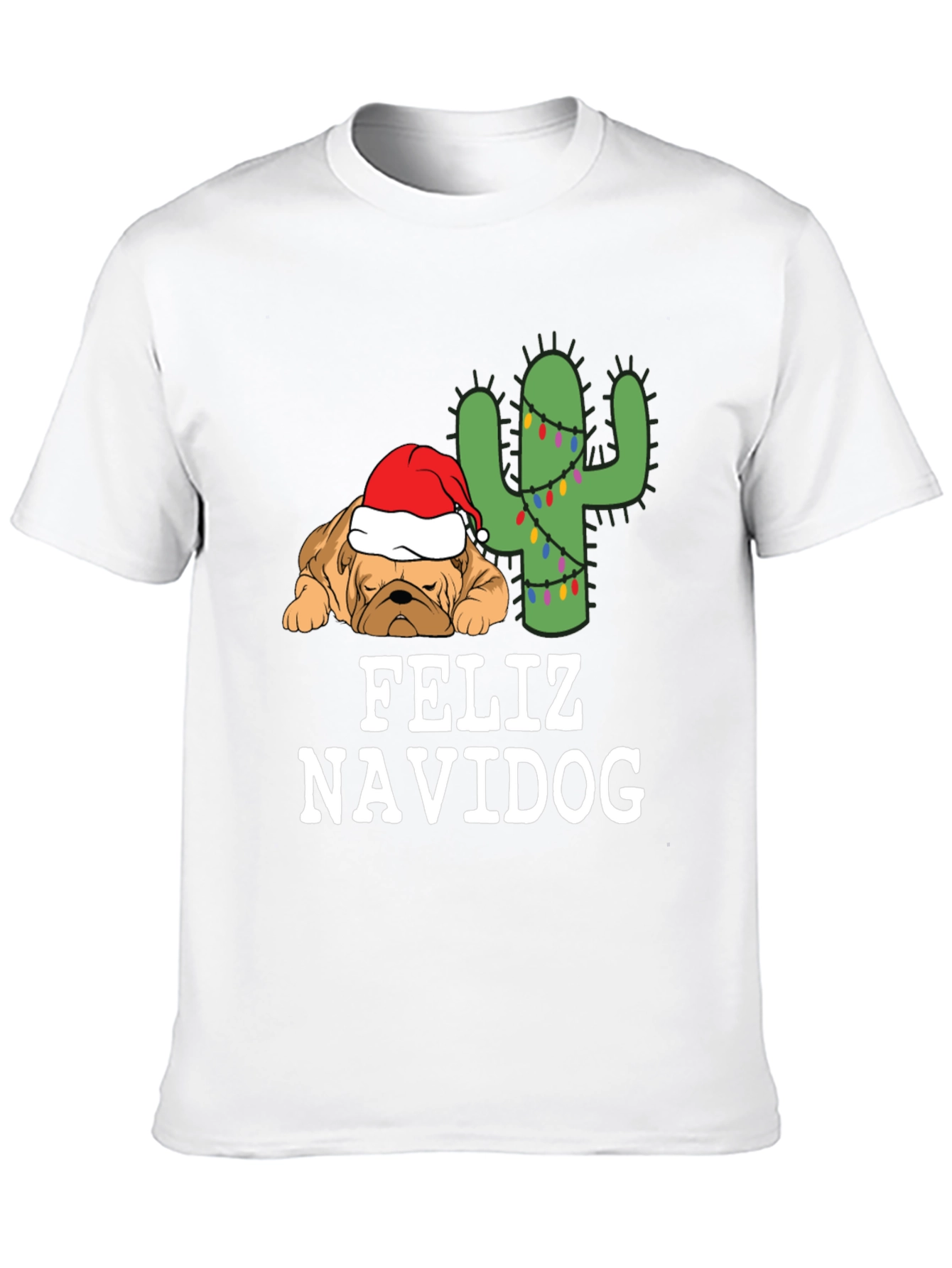 Feliz Navidog T-Shirt - Holiday Dog & Cactus Tee