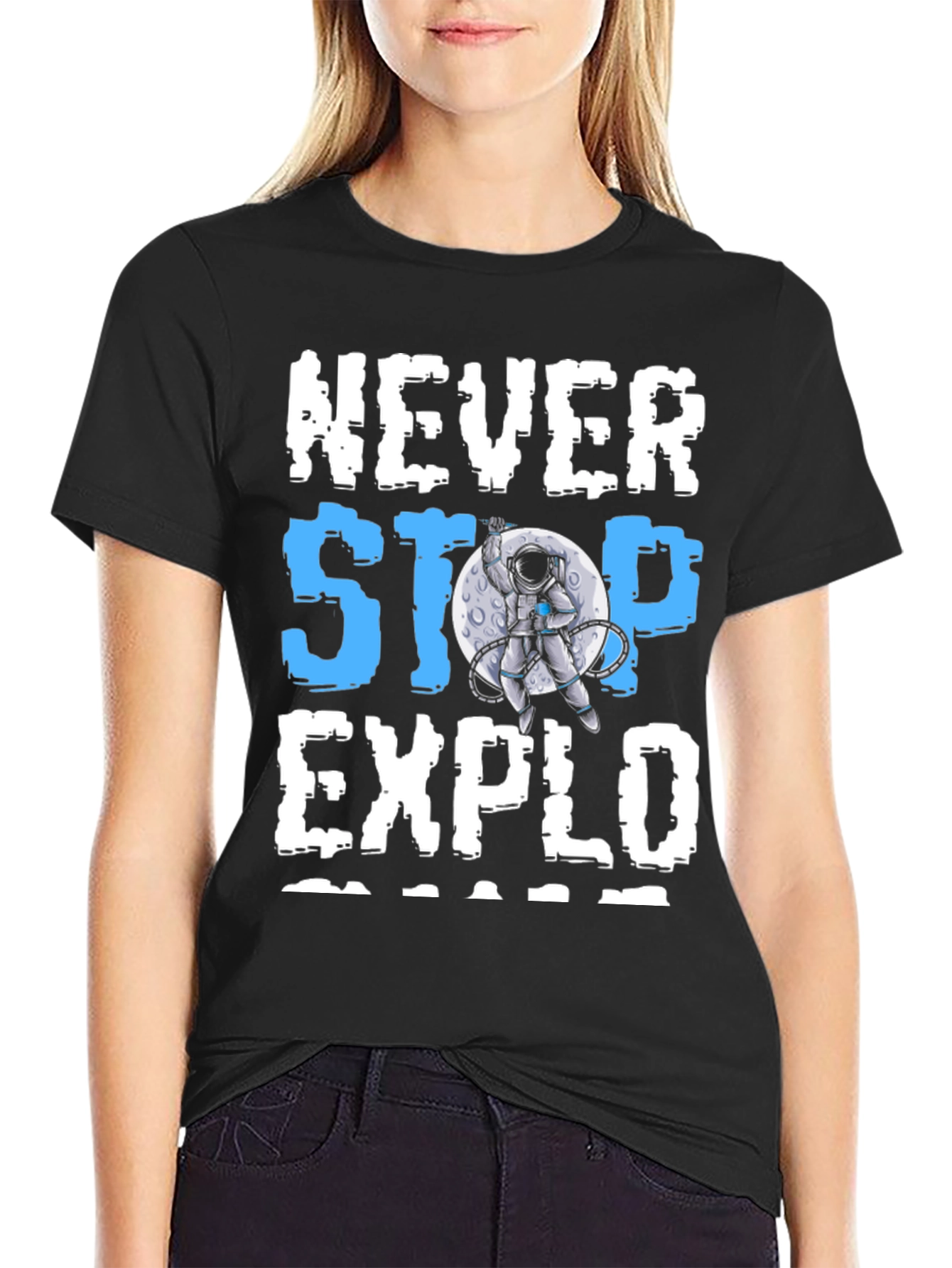 Never Stop Exploring Astronaut Graphic T-Shirt