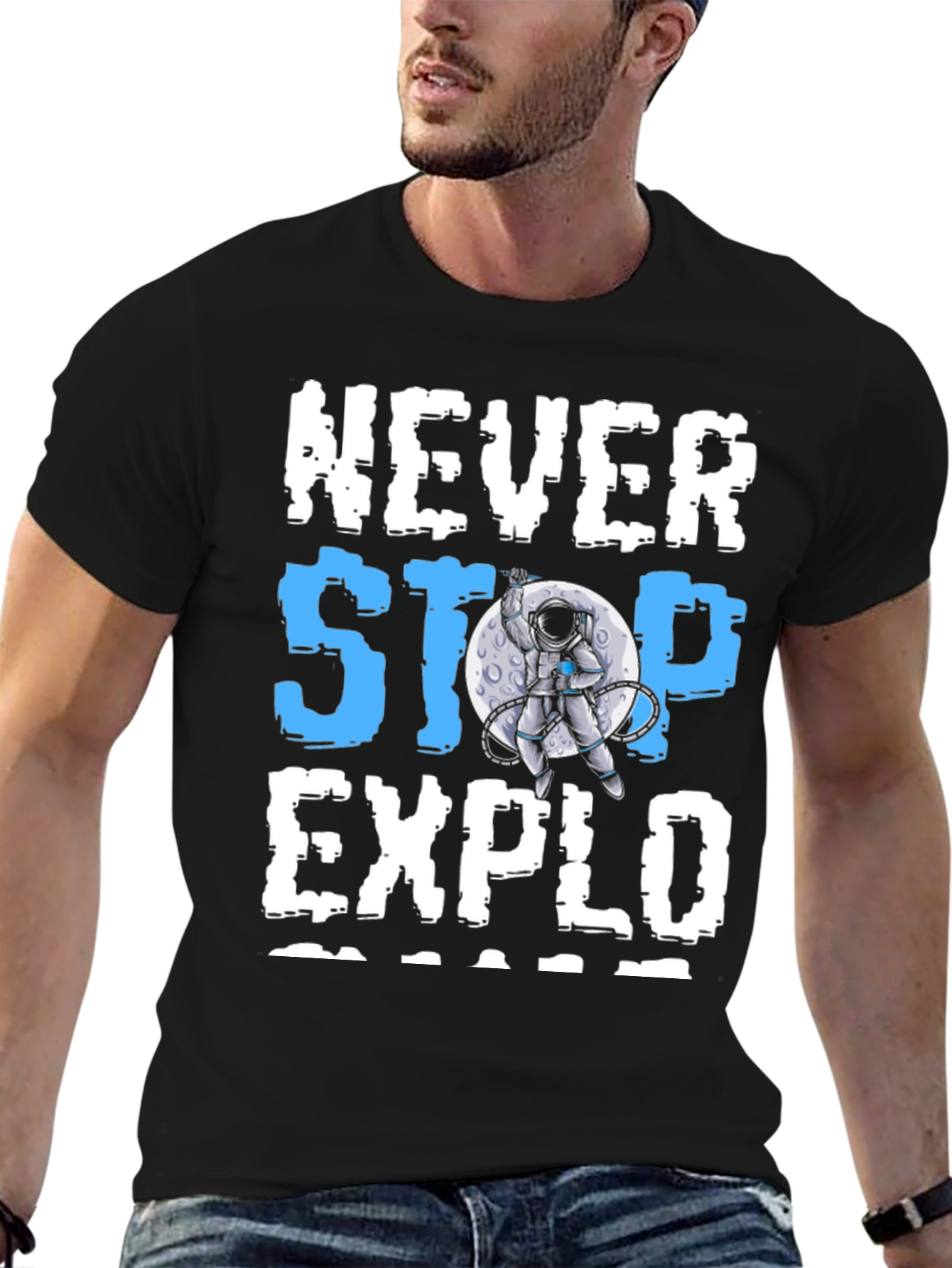 Never Stop Exploring Astronaut Graphic T-Shirt
