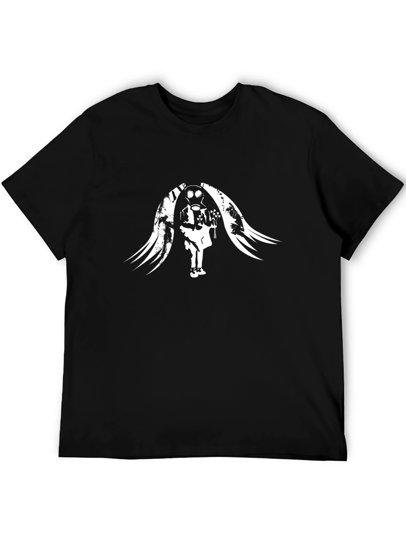 Graphic Print Black Cotton Blend T-Shirt