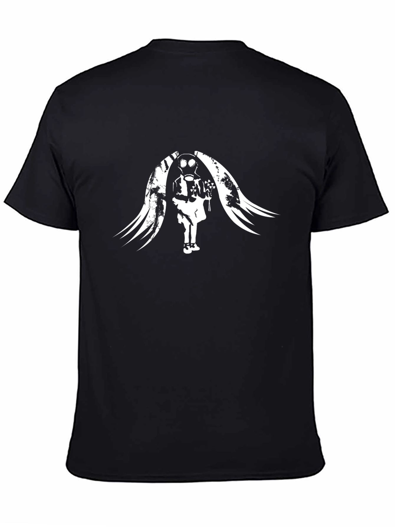 Graphic Print Black Cotton Blend T-Shirt