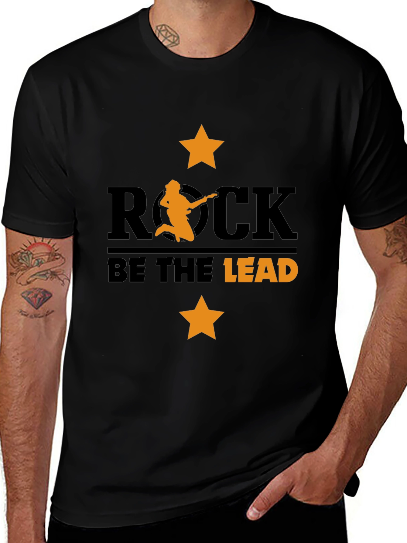 Rock Be The Lead Black Graphic Tee